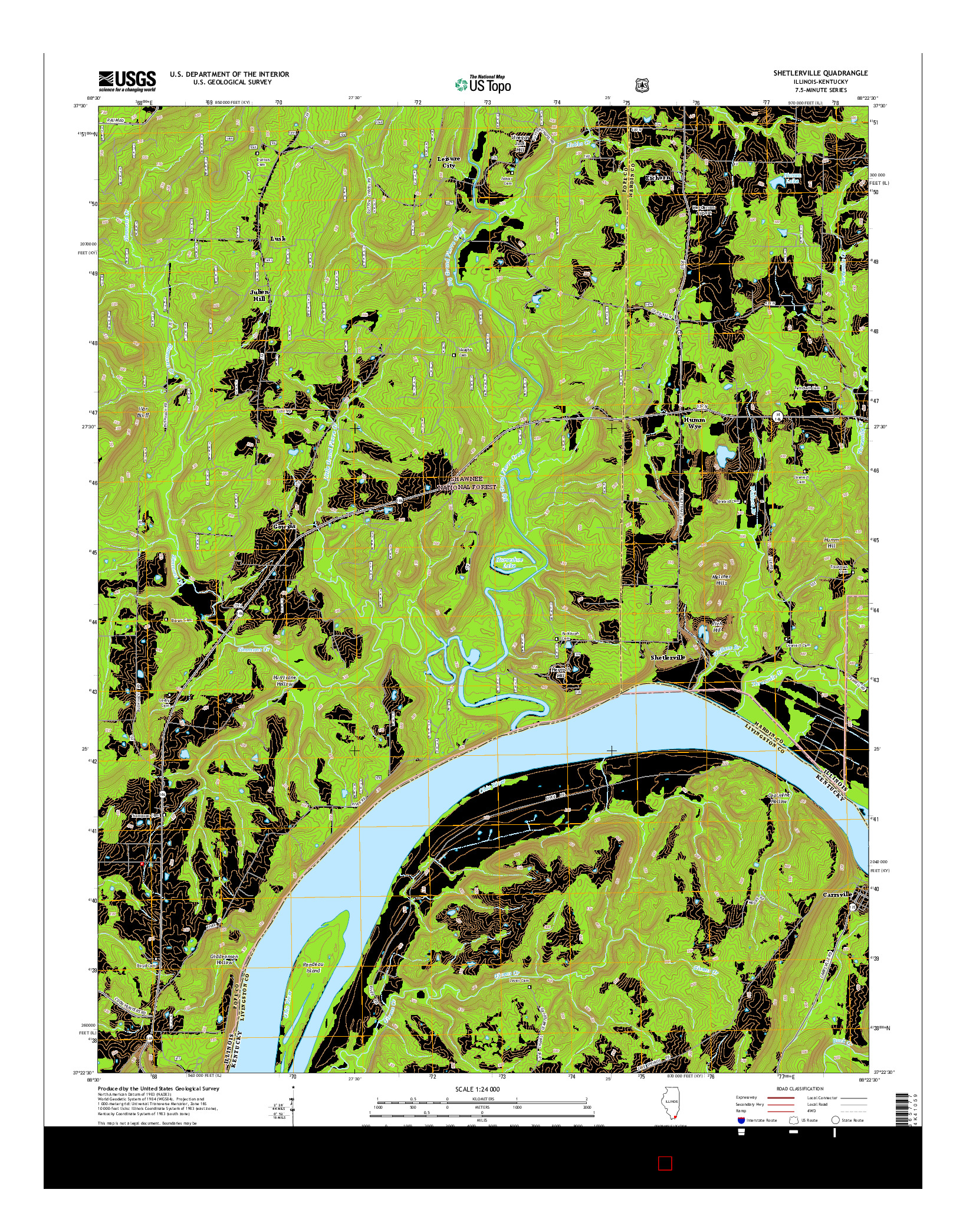USGS US TOPO 7.5-MINUTE MAP FOR SHETLERVILLE, IL-KY 2015
