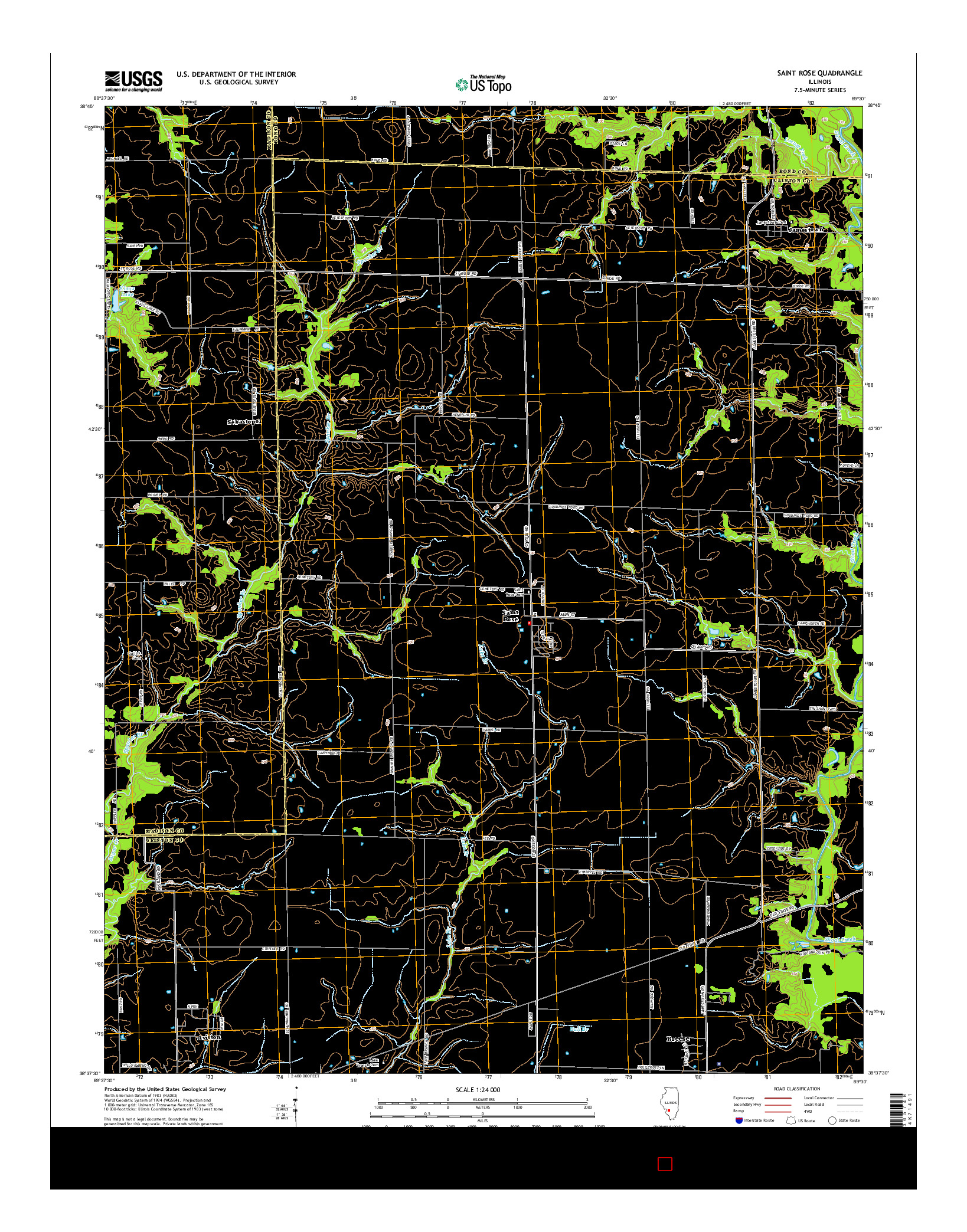 USGS US TOPO 7.5-MINUTE MAP FOR SAINT ROSE, IL 2015