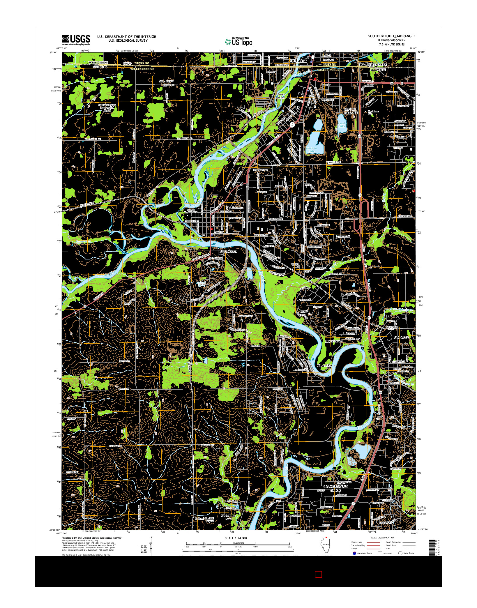 USGS US TOPO 7.5-MINUTE MAP FOR SOUTH BELOIT, IL-WI 2015