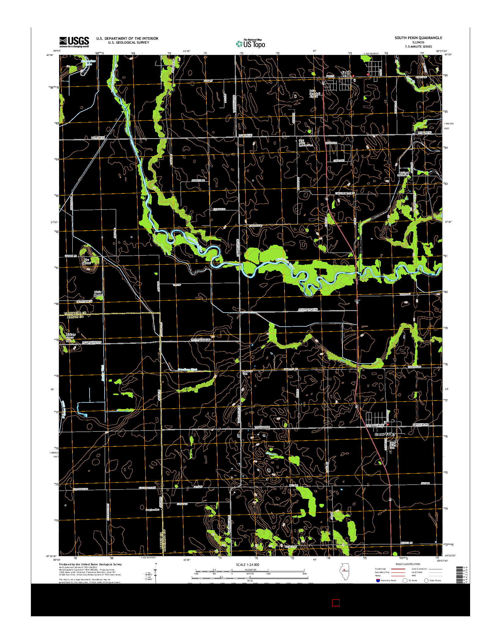 USGS US TOPO 7.5-MINUTE MAP FOR SOUTH PEKIN, IL 2015