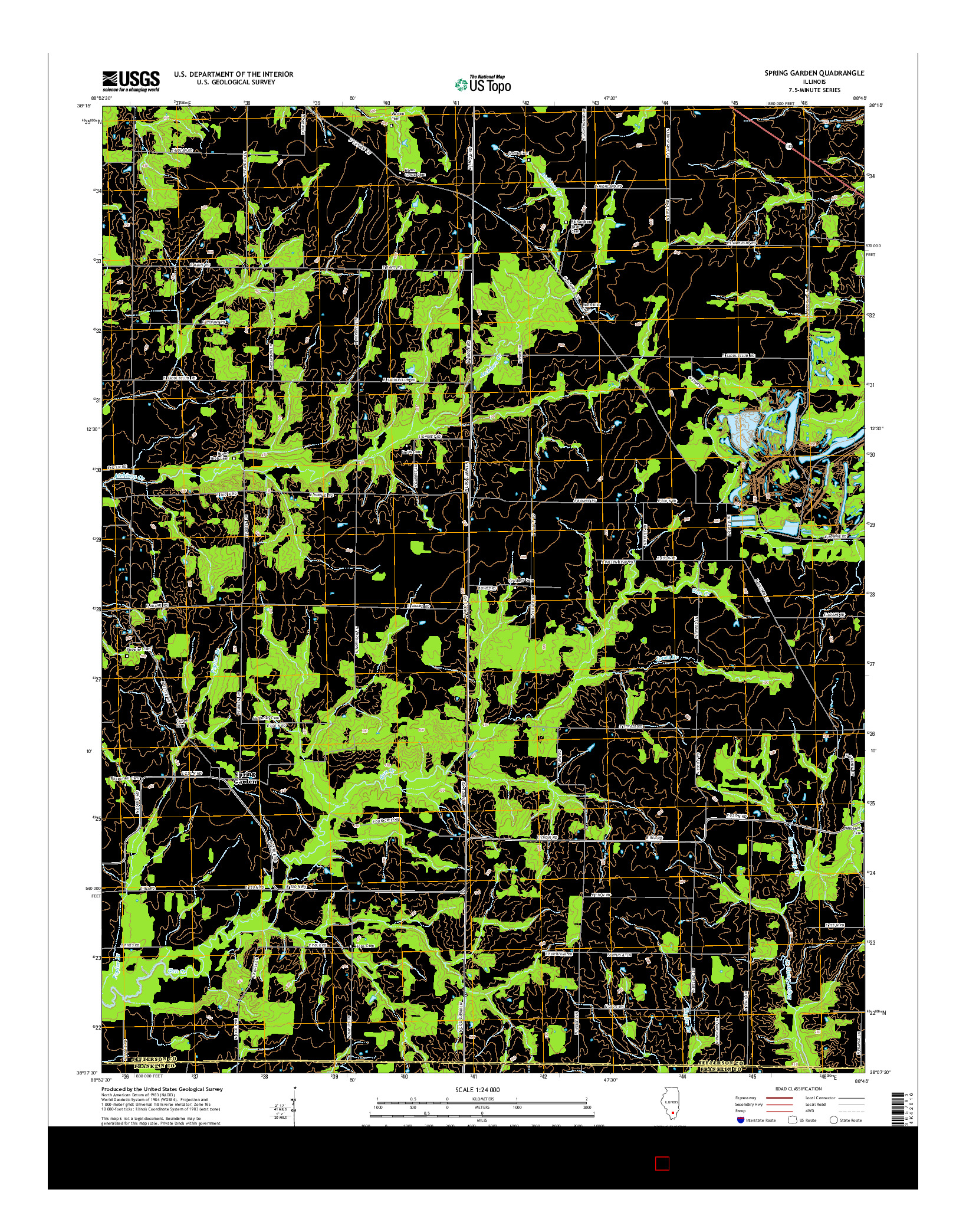 USGS US TOPO 7.5-MINUTE MAP FOR SPRING GARDEN, IL 2015