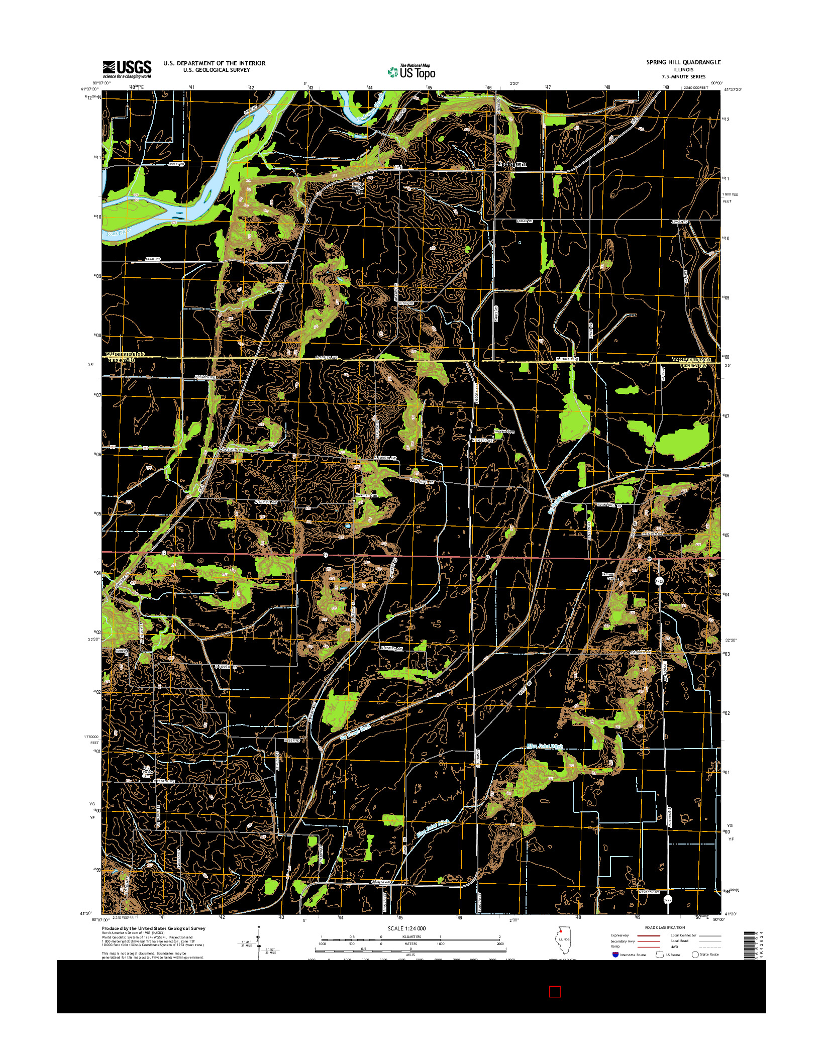 USGS US TOPO 7.5-MINUTE MAP FOR SPRING HILL, IL 2015