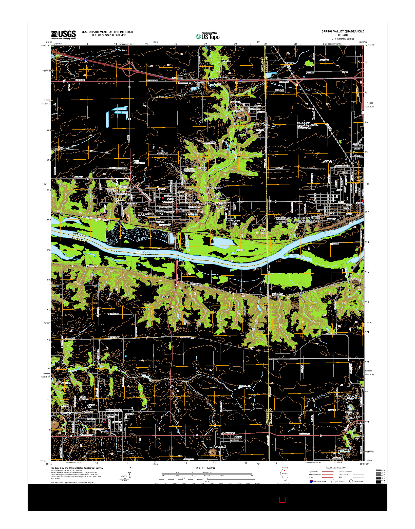 USGS US TOPO 7.5-MINUTE MAP FOR SPRING VALLEY, IL 2015