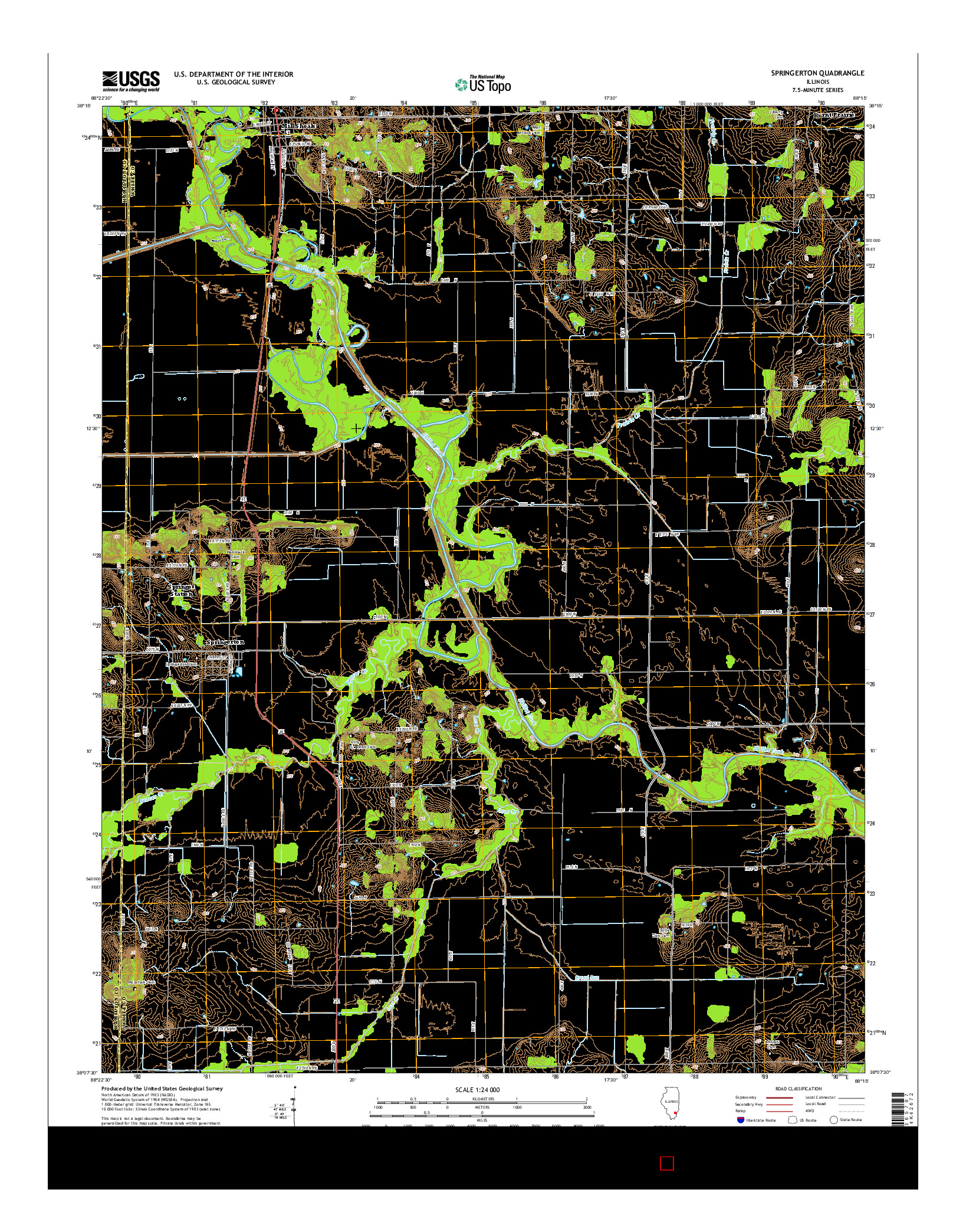 USGS US TOPO 7.5-MINUTE MAP FOR SPRINGERTON, IL 2015