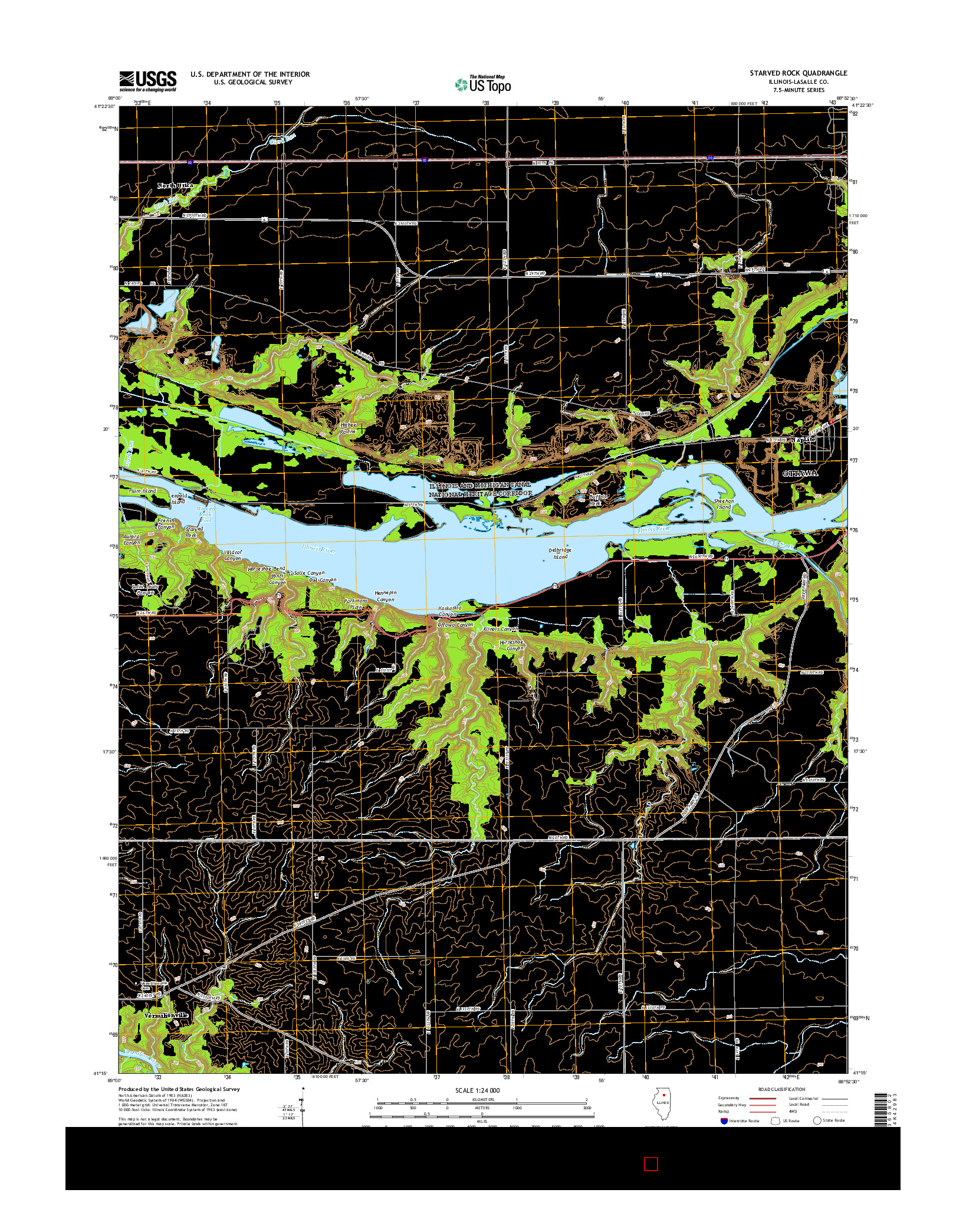 USGS US TOPO 7.5-MINUTE MAP FOR STARVED ROCK, IL 2015