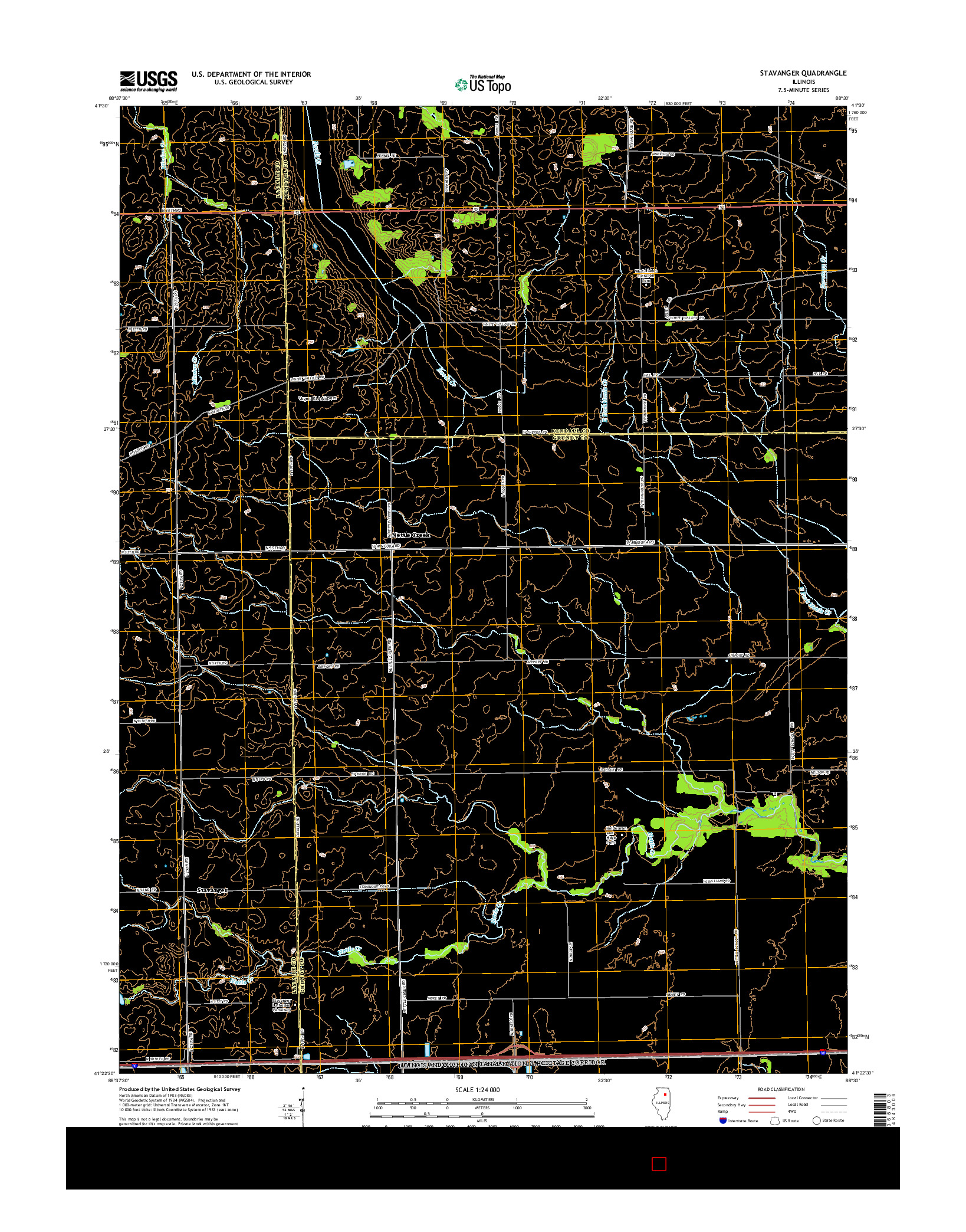 USGS US TOPO 7.5-MINUTE MAP FOR STAVANGER, IL 2015