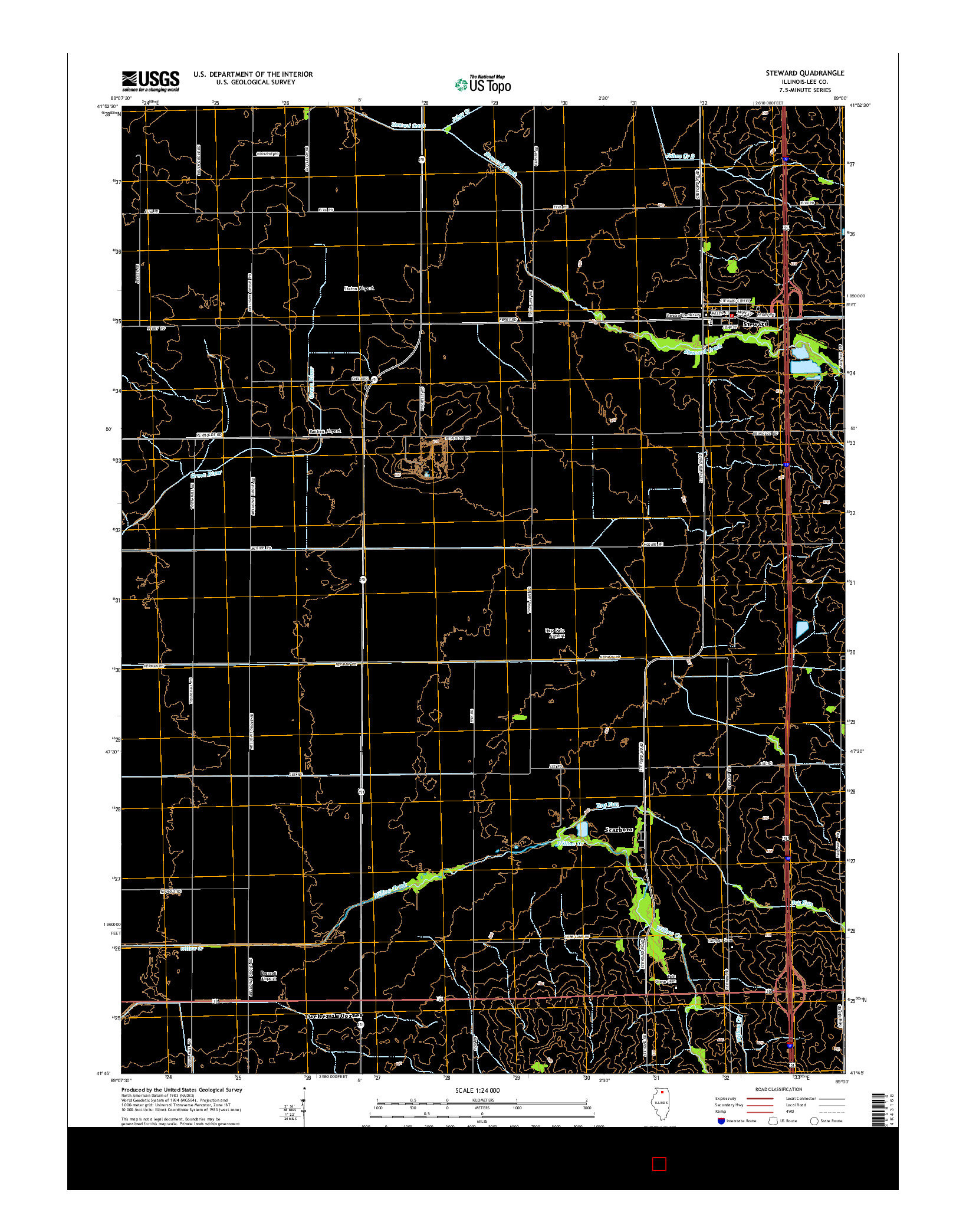 USGS US TOPO 7.5-MINUTE MAP FOR STEWARD, IL 2015