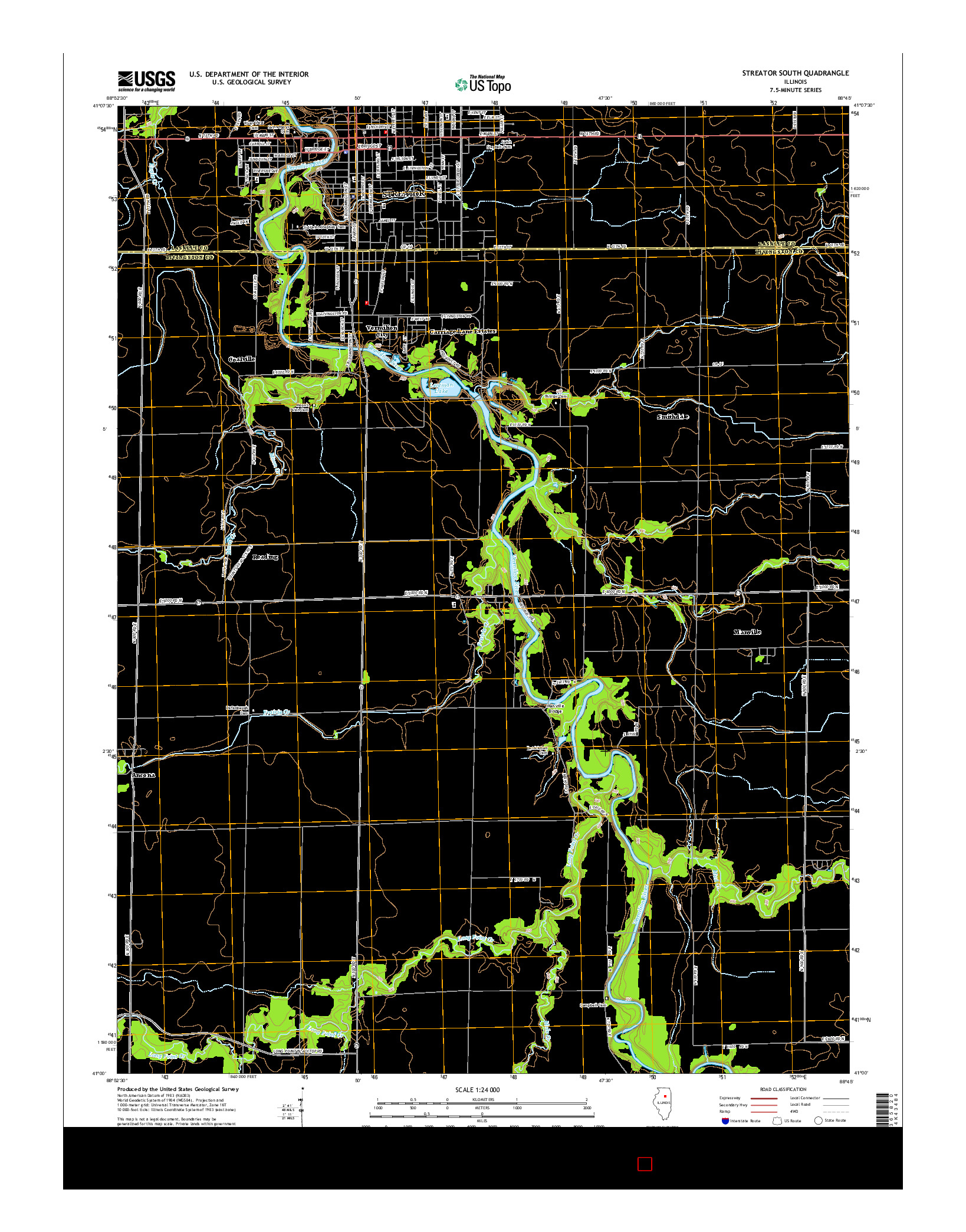 USGS US TOPO 7.5-MINUTE MAP FOR STREATOR SOUTH, IL 2015