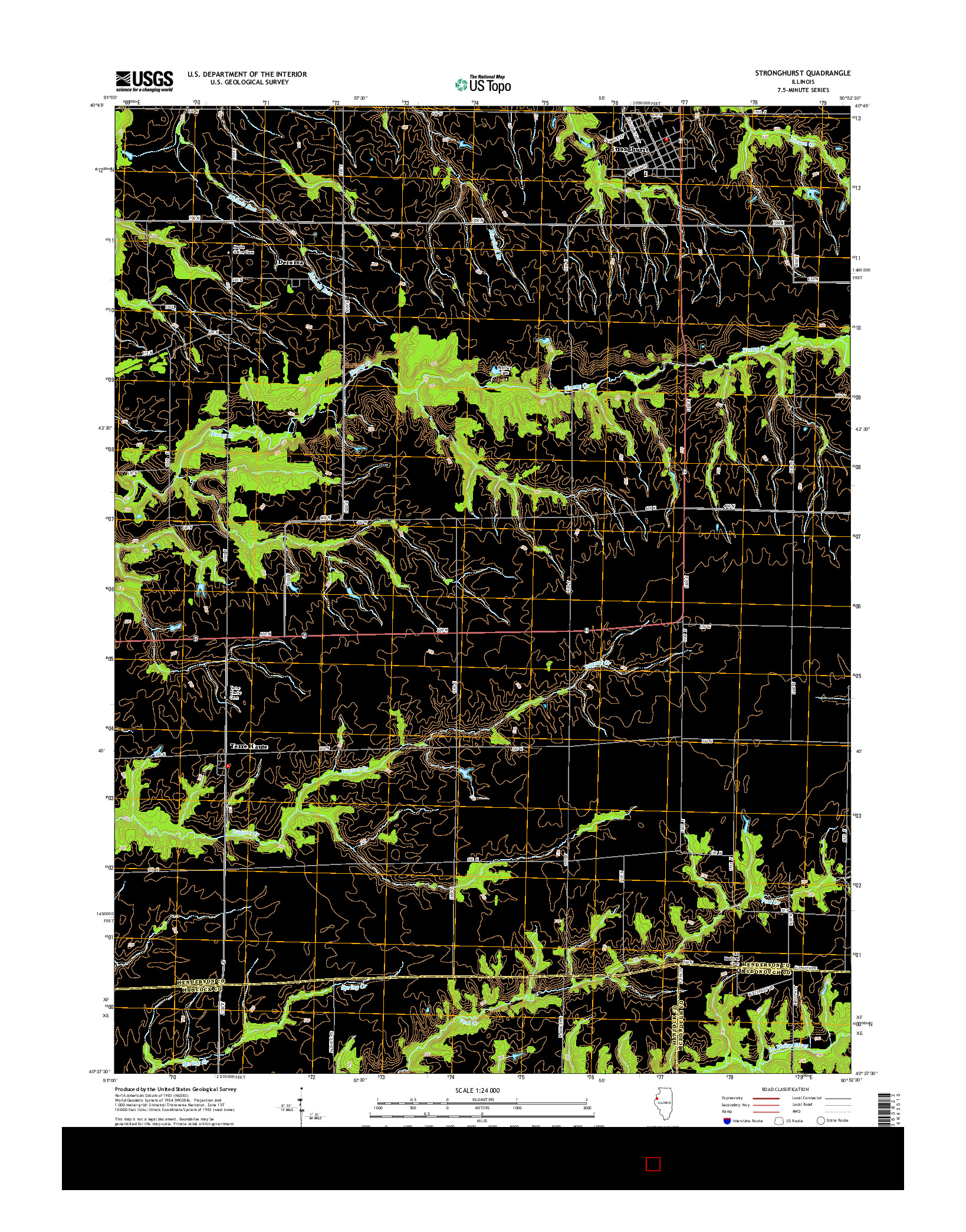 USGS US TOPO 7.5-MINUTE MAP FOR STRONGHURST, IL 2015