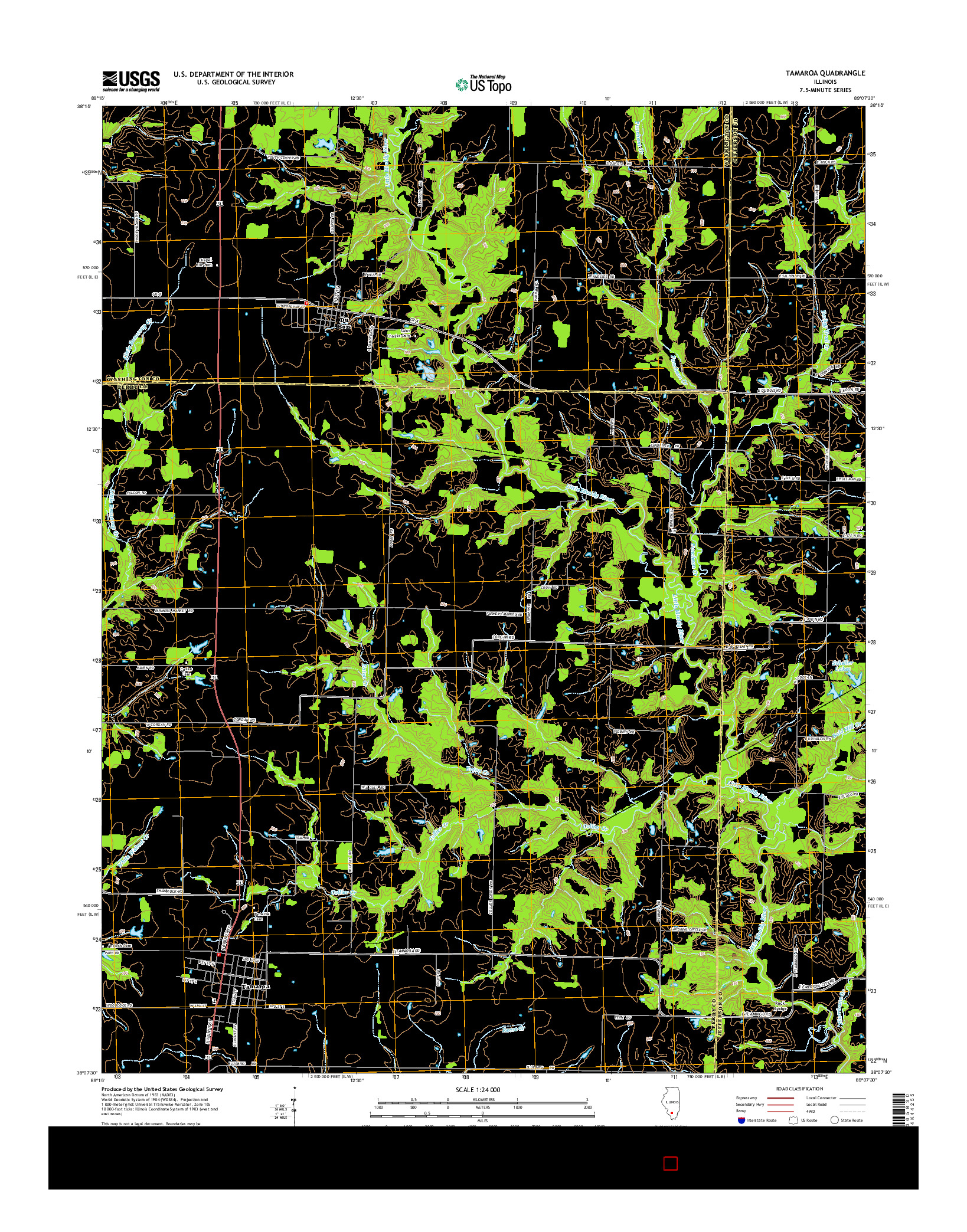 USGS US TOPO 7.5-MINUTE MAP FOR TAMAROA, IL 2015