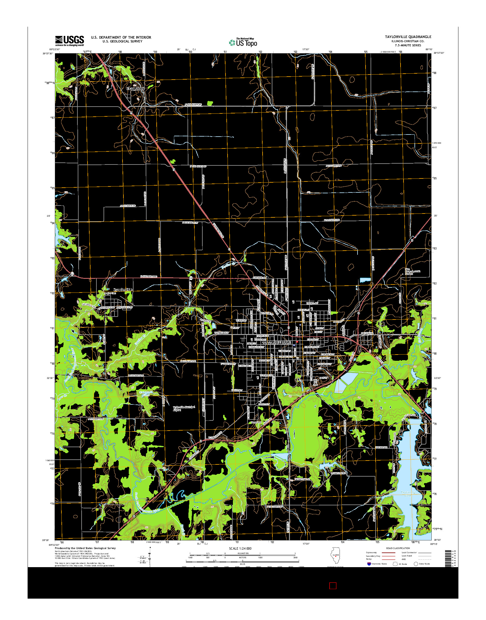 USGS US TOPO 7.5-MINUTE MAP FOR TAYLORVILLE, IL 2015