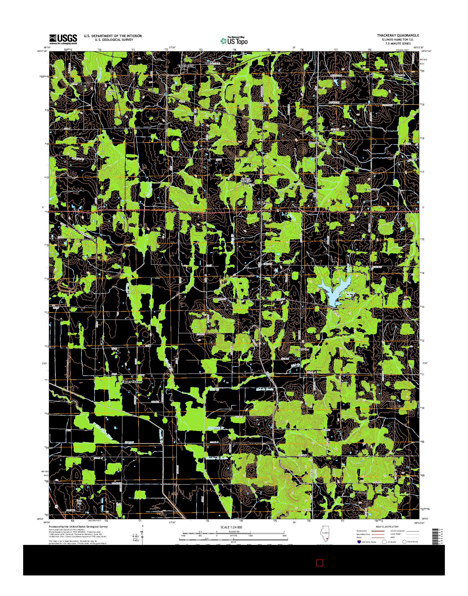 USGS US TOPO 7.5-MINUTE MAP FOR THACKERAY, IL 2015