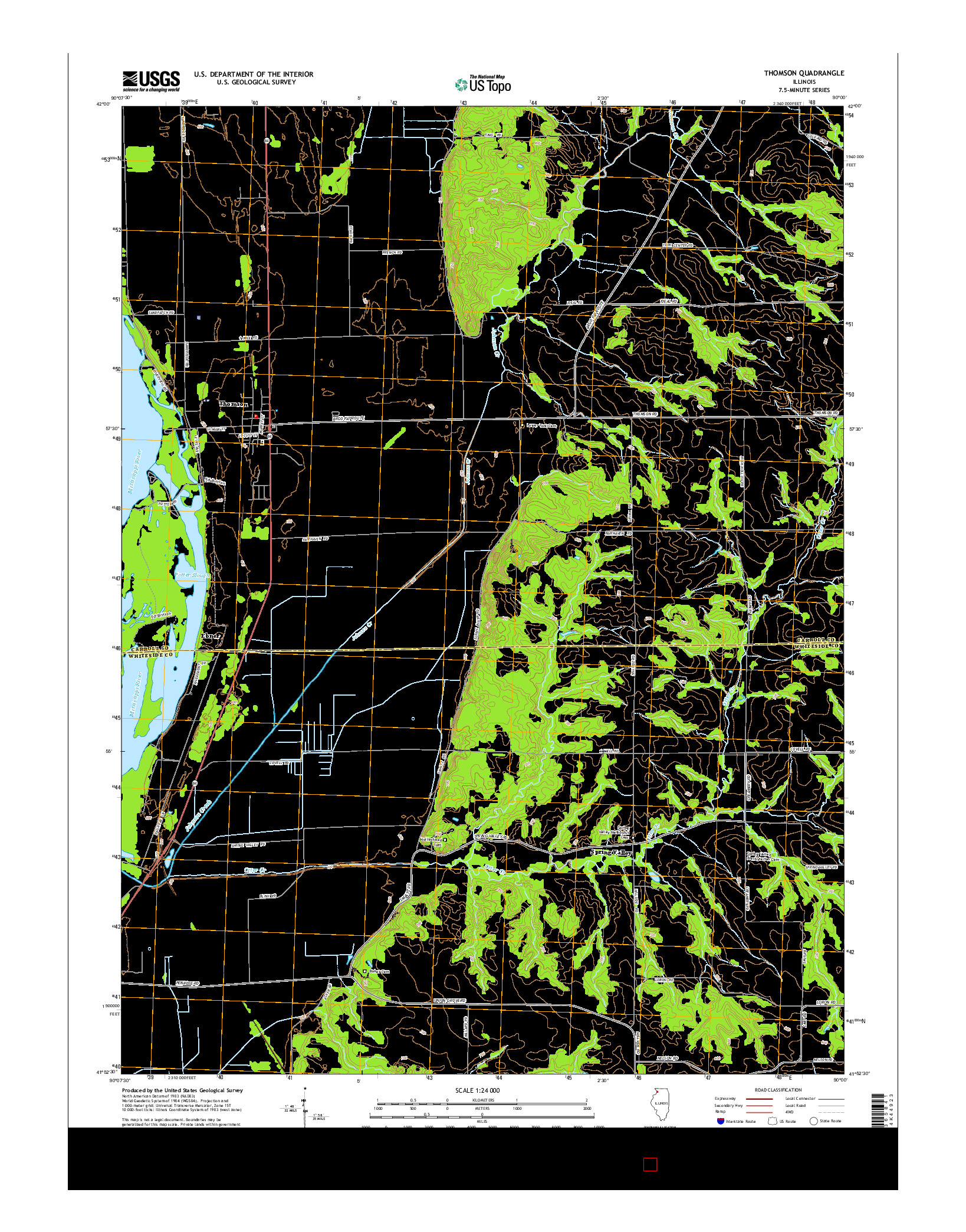 USGS US TOPO 7.5-MINUTE MAP FOR THOMSON, IL 2015