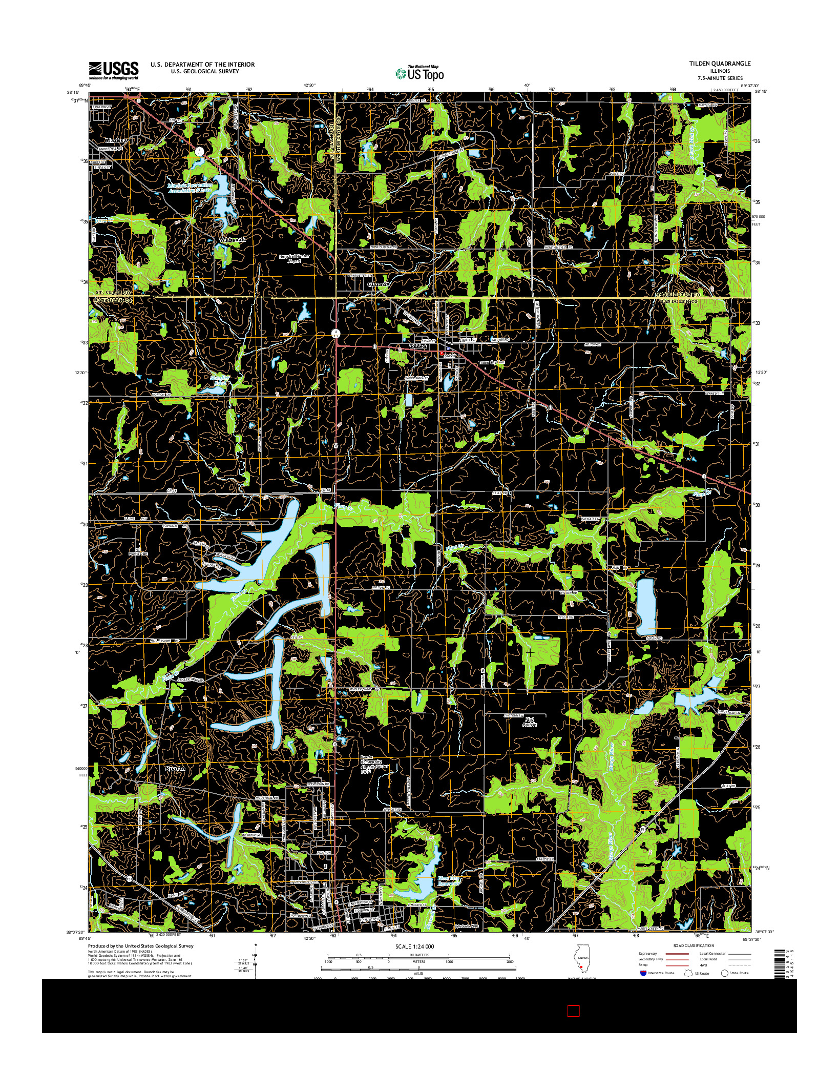 USGS US TOPO 7.5-MINUTE MAP FOR TILDEN, IL 2015