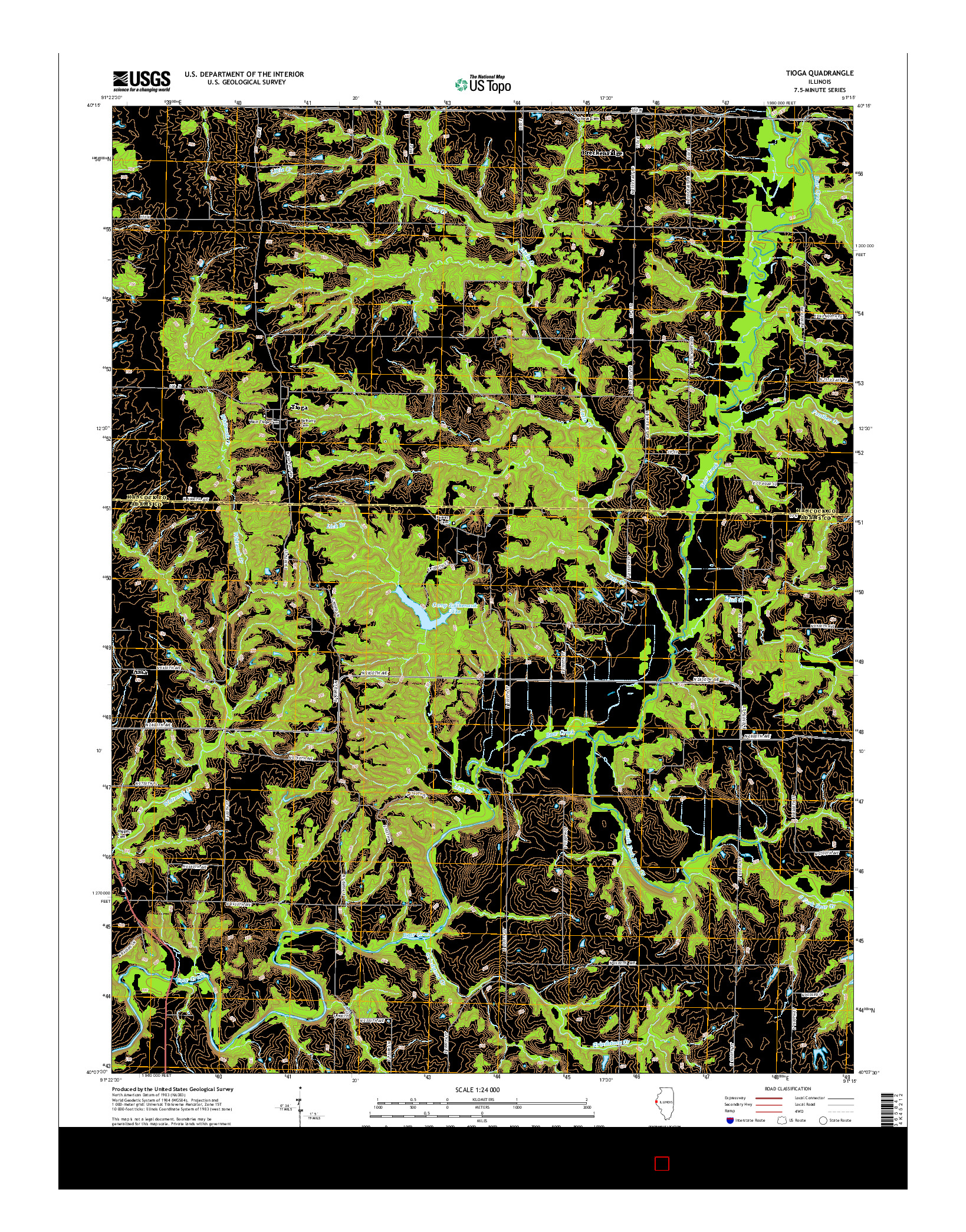 USGS US TOPO 7.5-MINUTE MAP FOR TIOGA, IL 2015