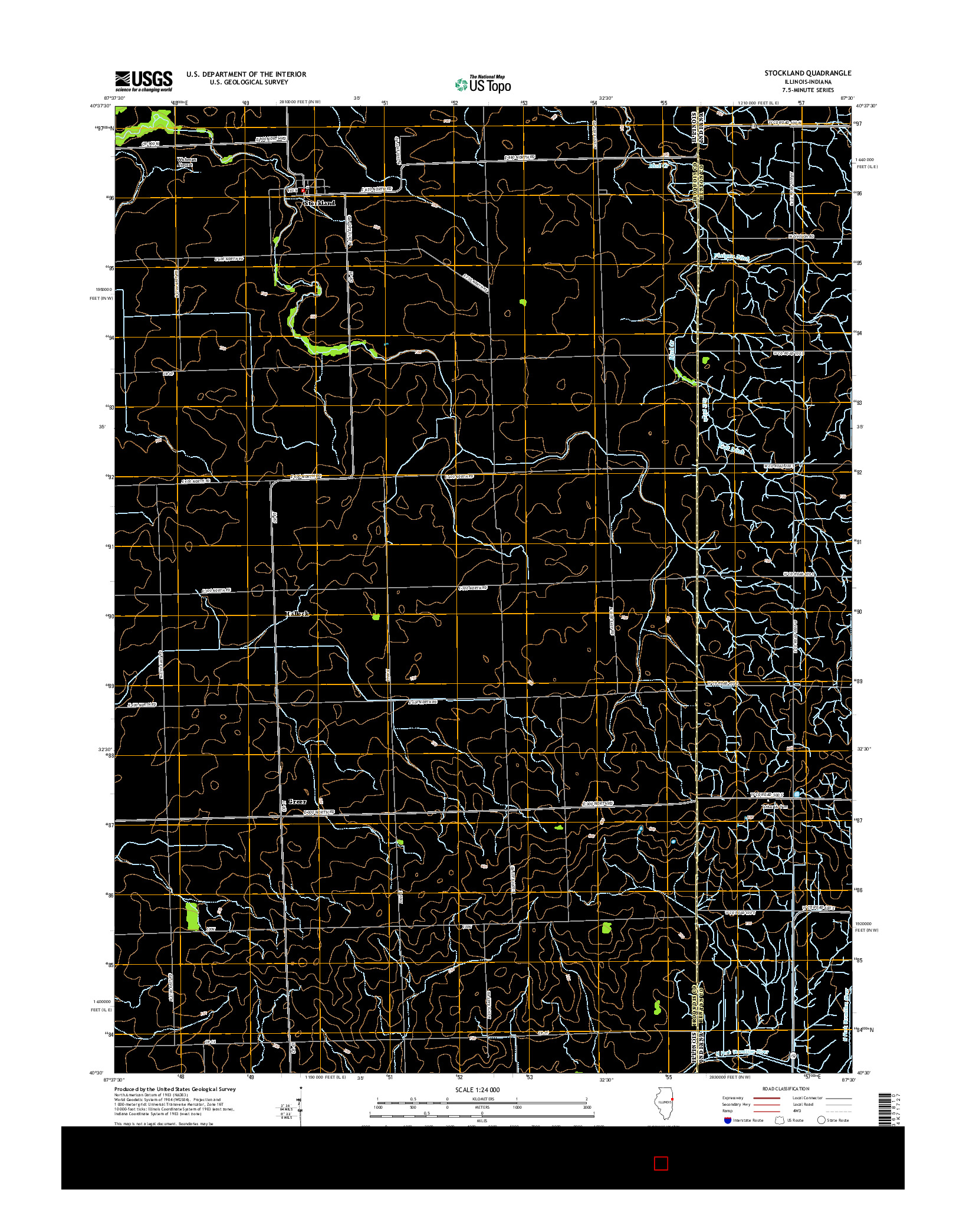 USGS US TOPO 7.5-MINUTE MAP FOR STOCKLAND, IL-IN 2015