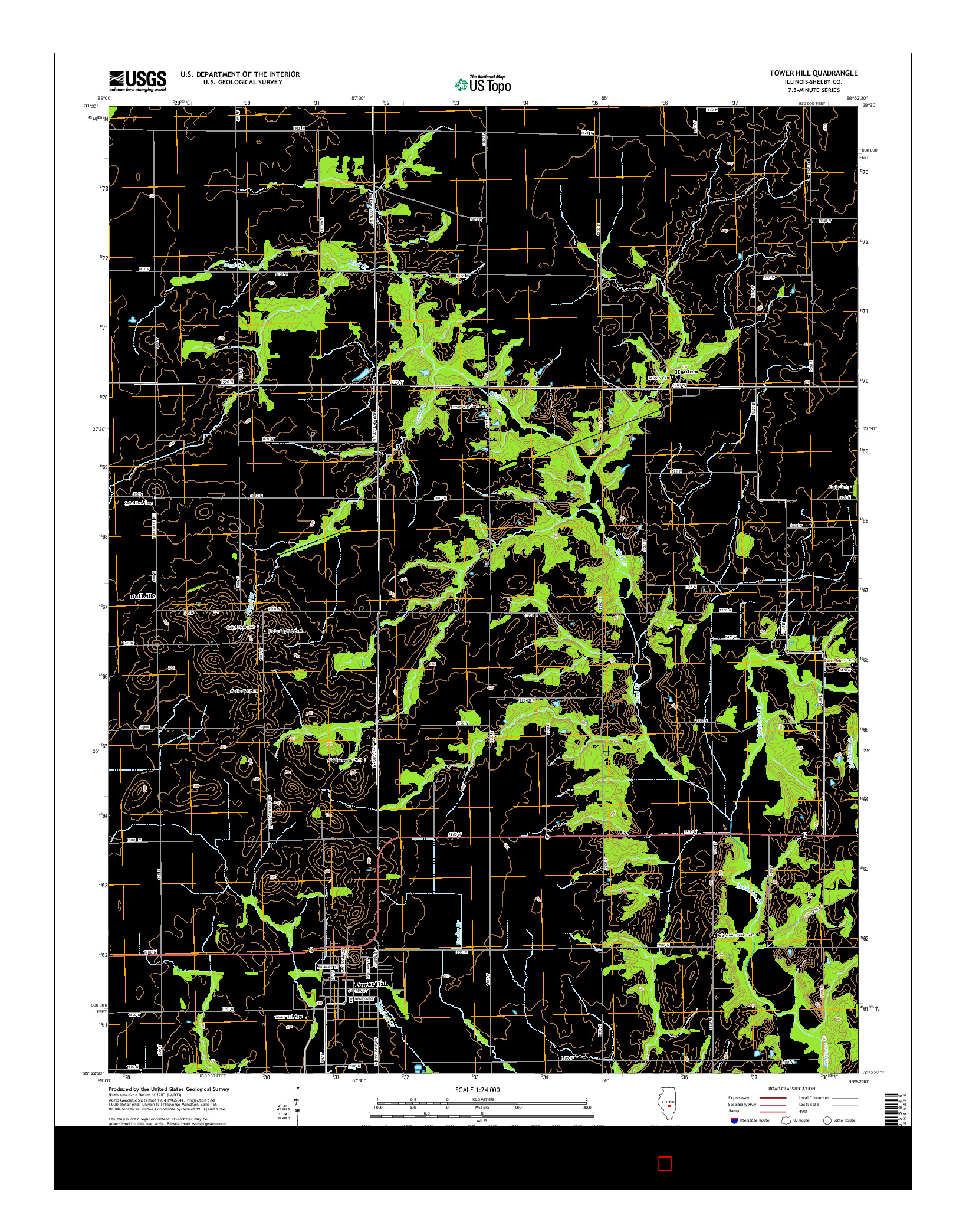 USGS US TOPO 7.5-MINUTE MAP FOR TOWER HILL, IL 2015