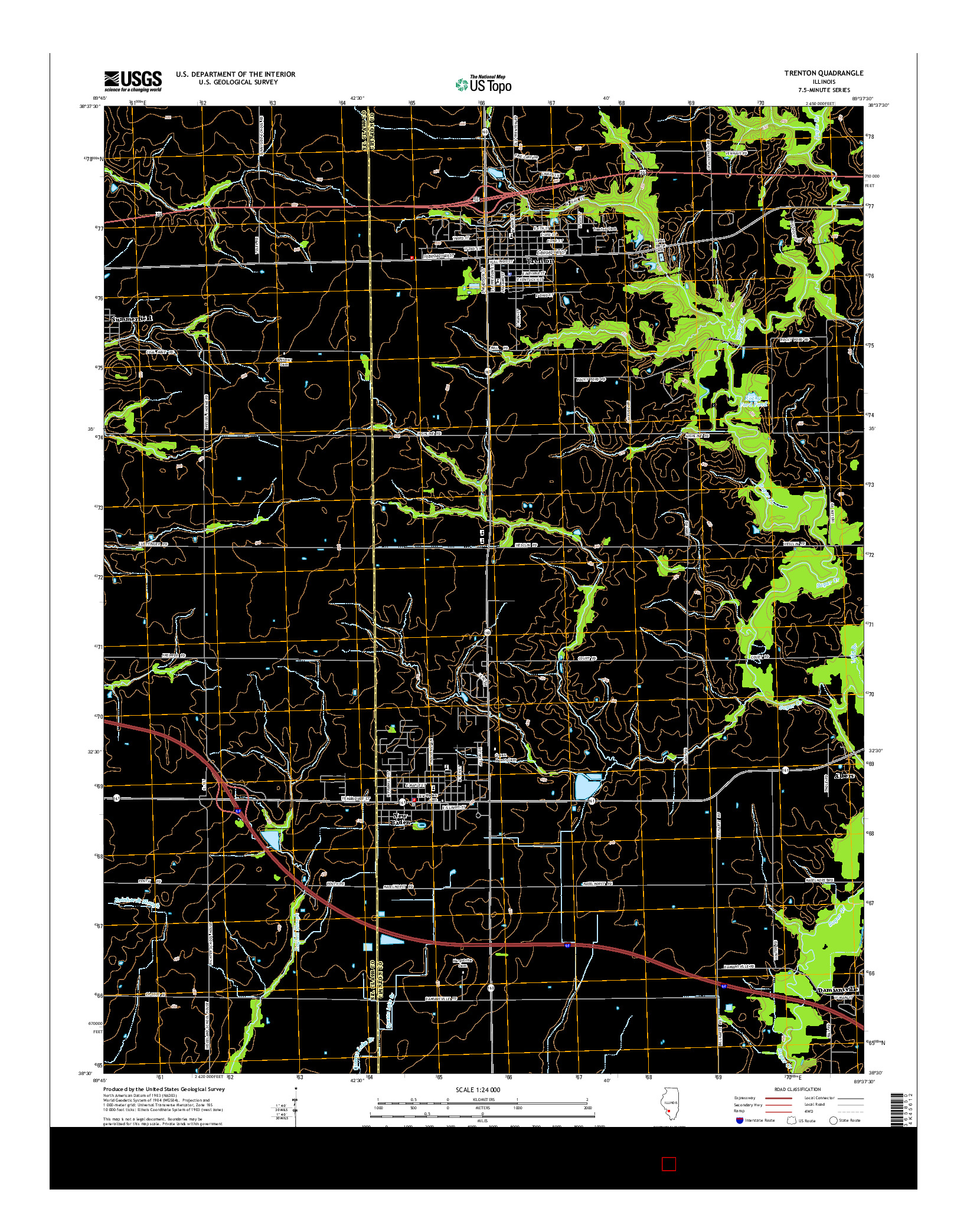 USGS US TOPO 7.5-MINUTE MAP FOR TRENTON, IL 2015