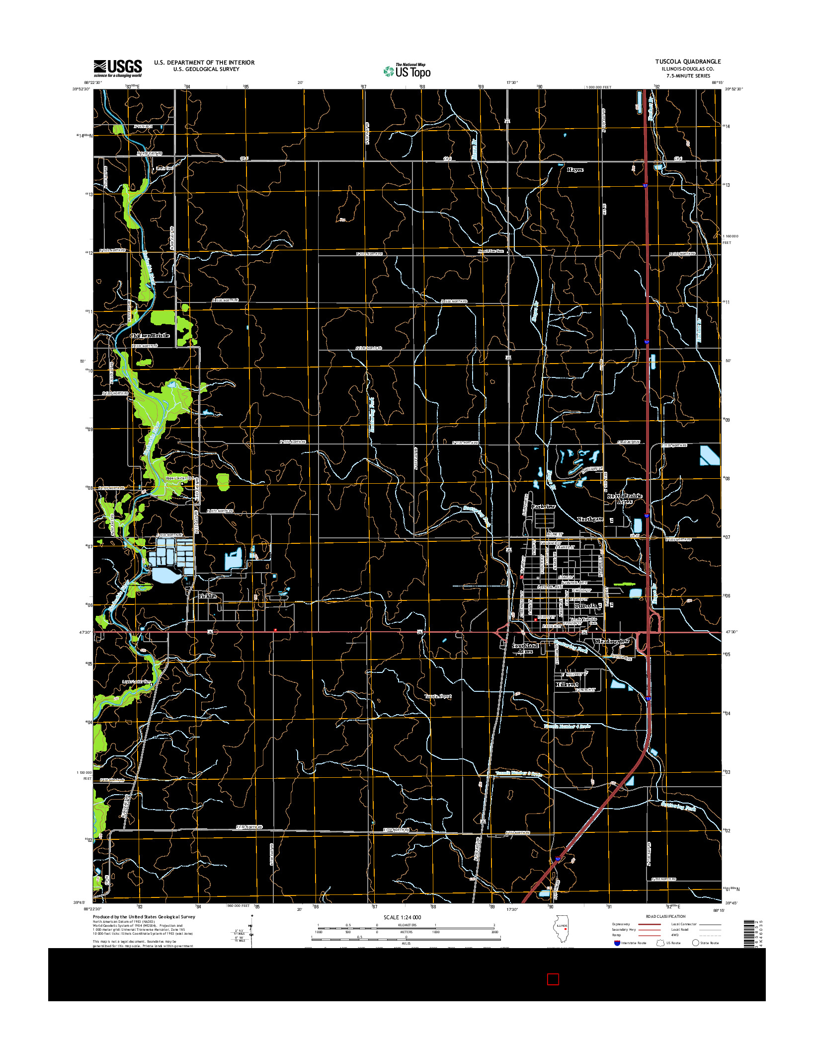 USGS US TOPO 7.5-MINUTE MAP FOR TUSCOLA, IL 2015