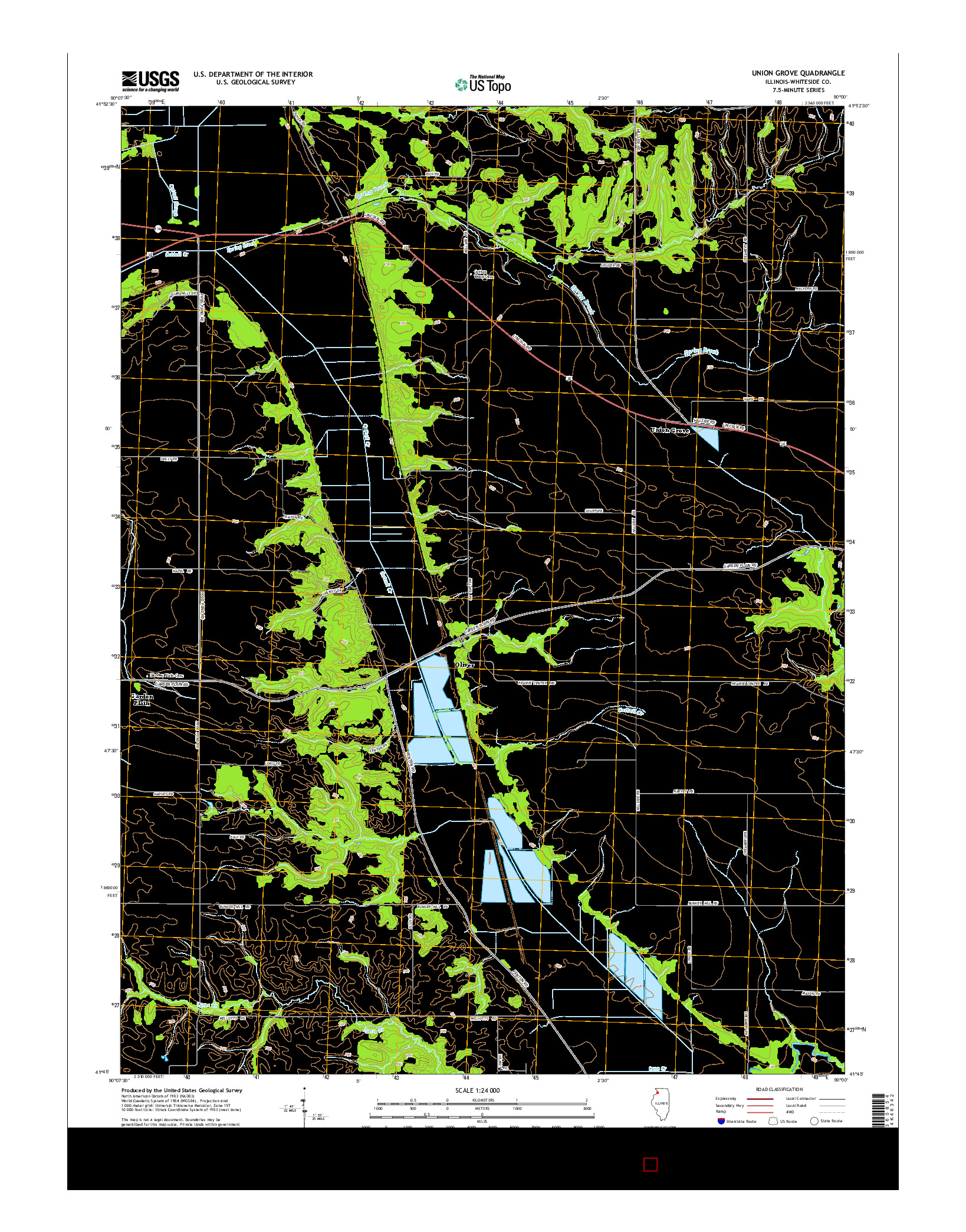 USGS US TOPO 7.5-MINUTE MAP FOR UNION GROVE, IL 2015