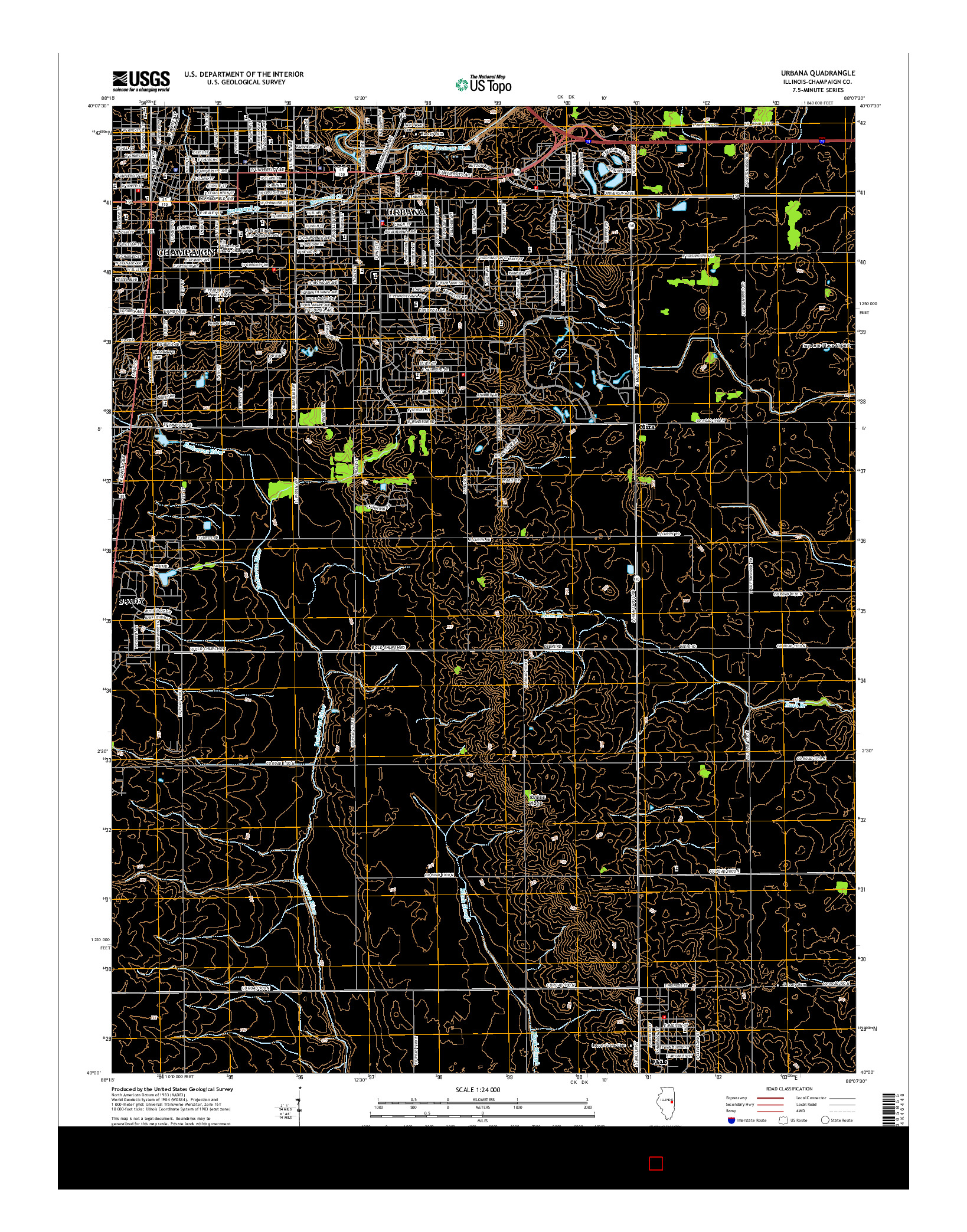 USGS US TOPO 7.5-MINUTE MAP FOR URBANA, IL 2015