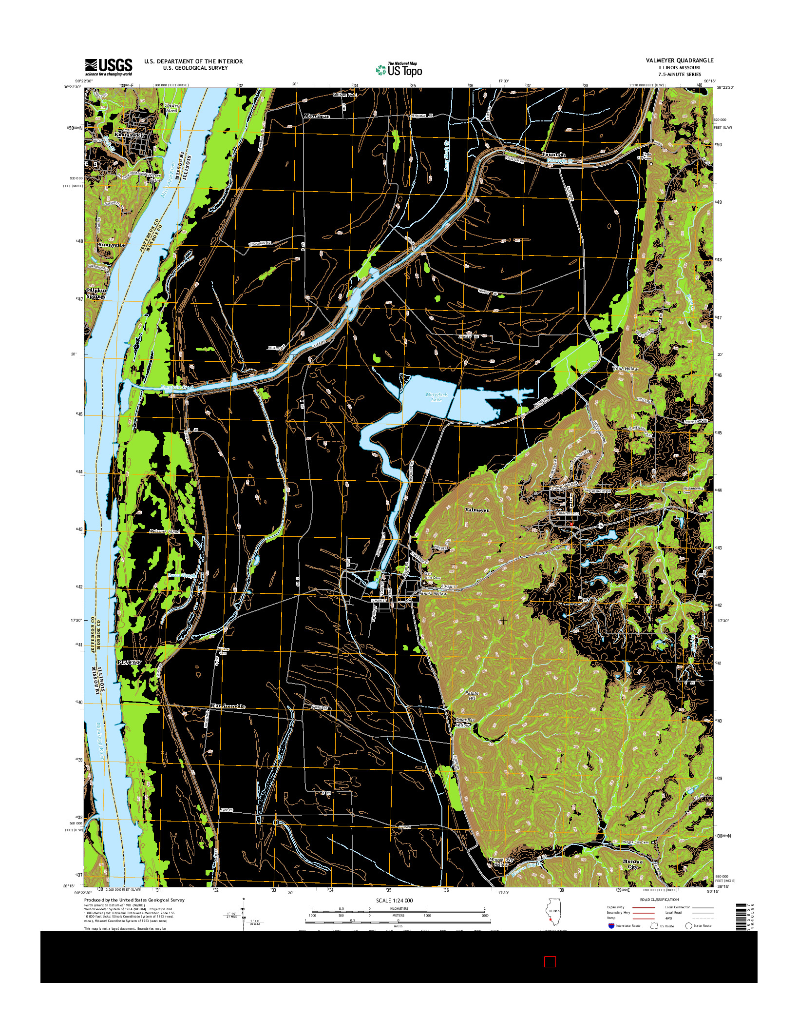 USGS US TOPO 7.5-MINUTE MAP FOR VALMEYER, IL-MO 2015