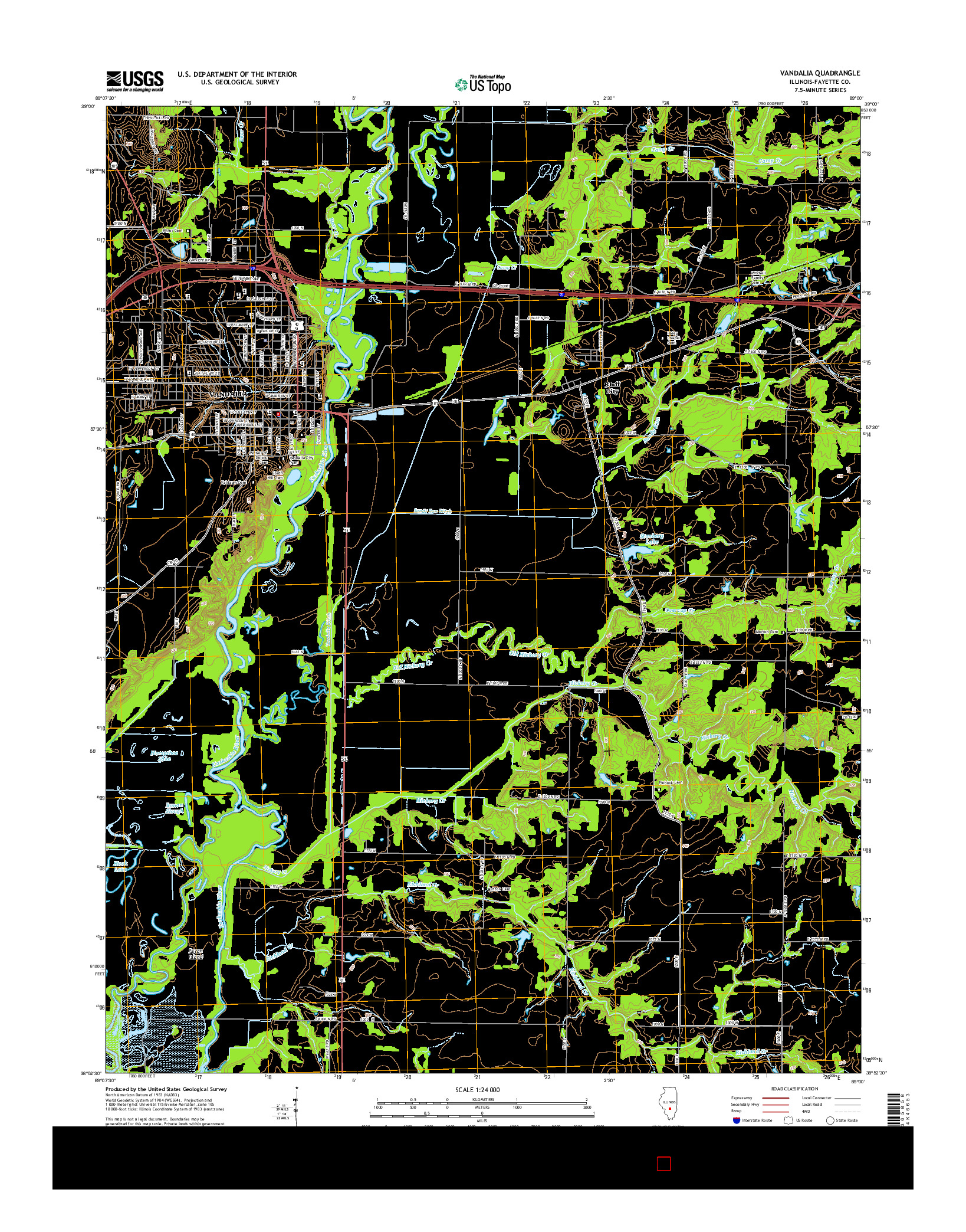USGS US TOPO 7.5-MINUTE MAP FOR VANDALIA, IL 2015