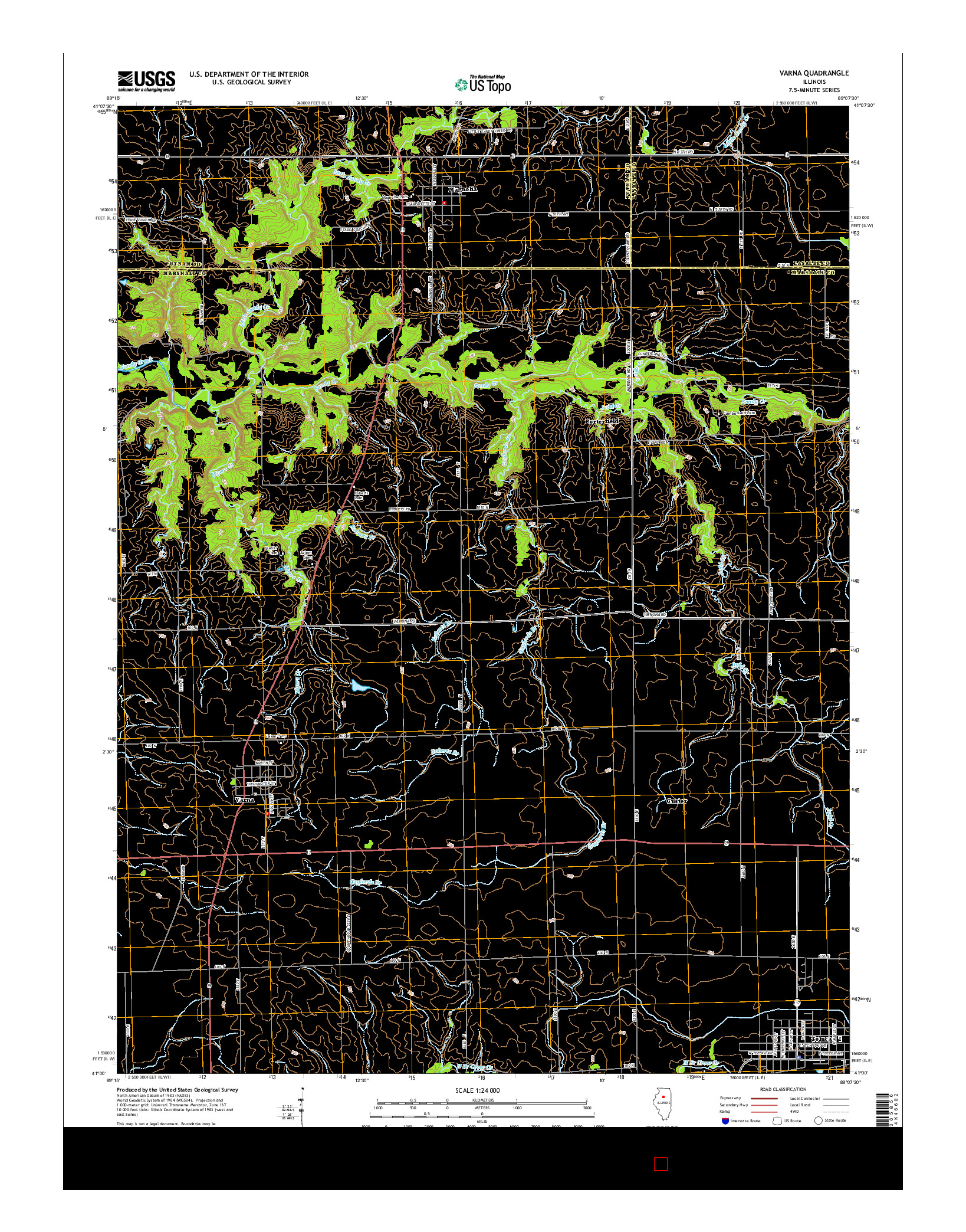 USGS US TOPO 7.5-MINUTE MAP FOR VARNA, IL 2015