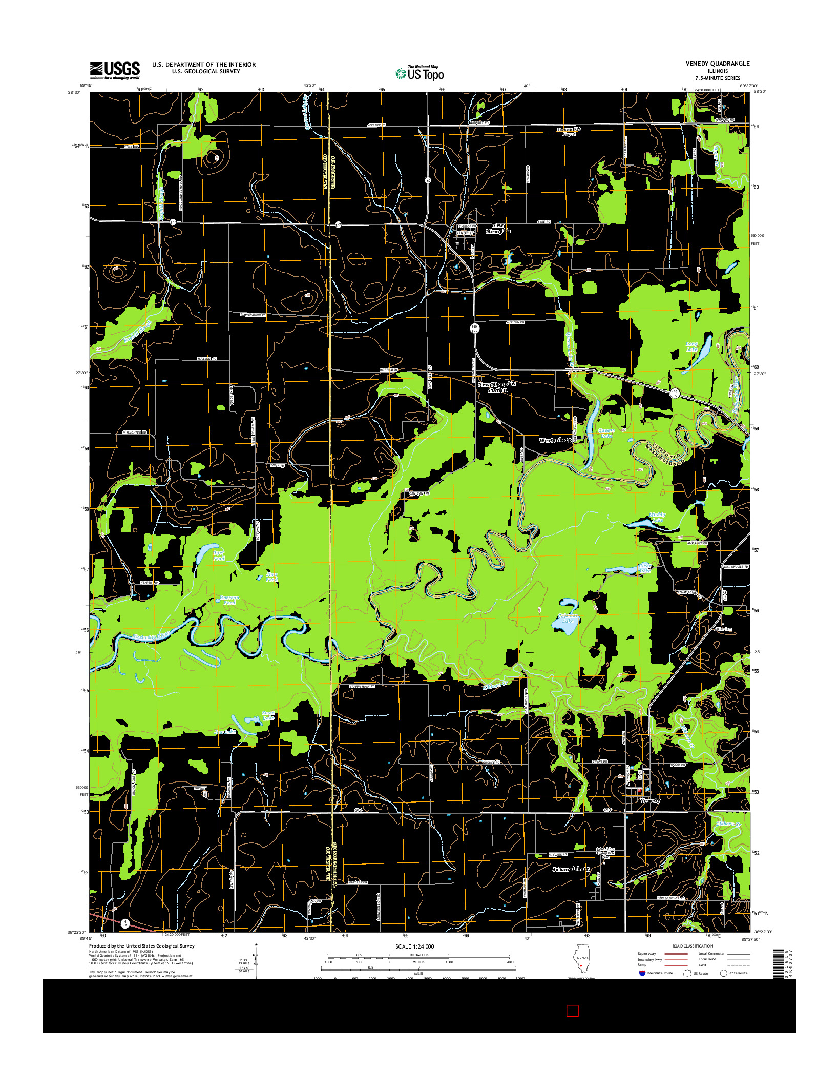 USGS US TOPO 7.5-MINUTE MAP FOR VENEDY, IL 2015