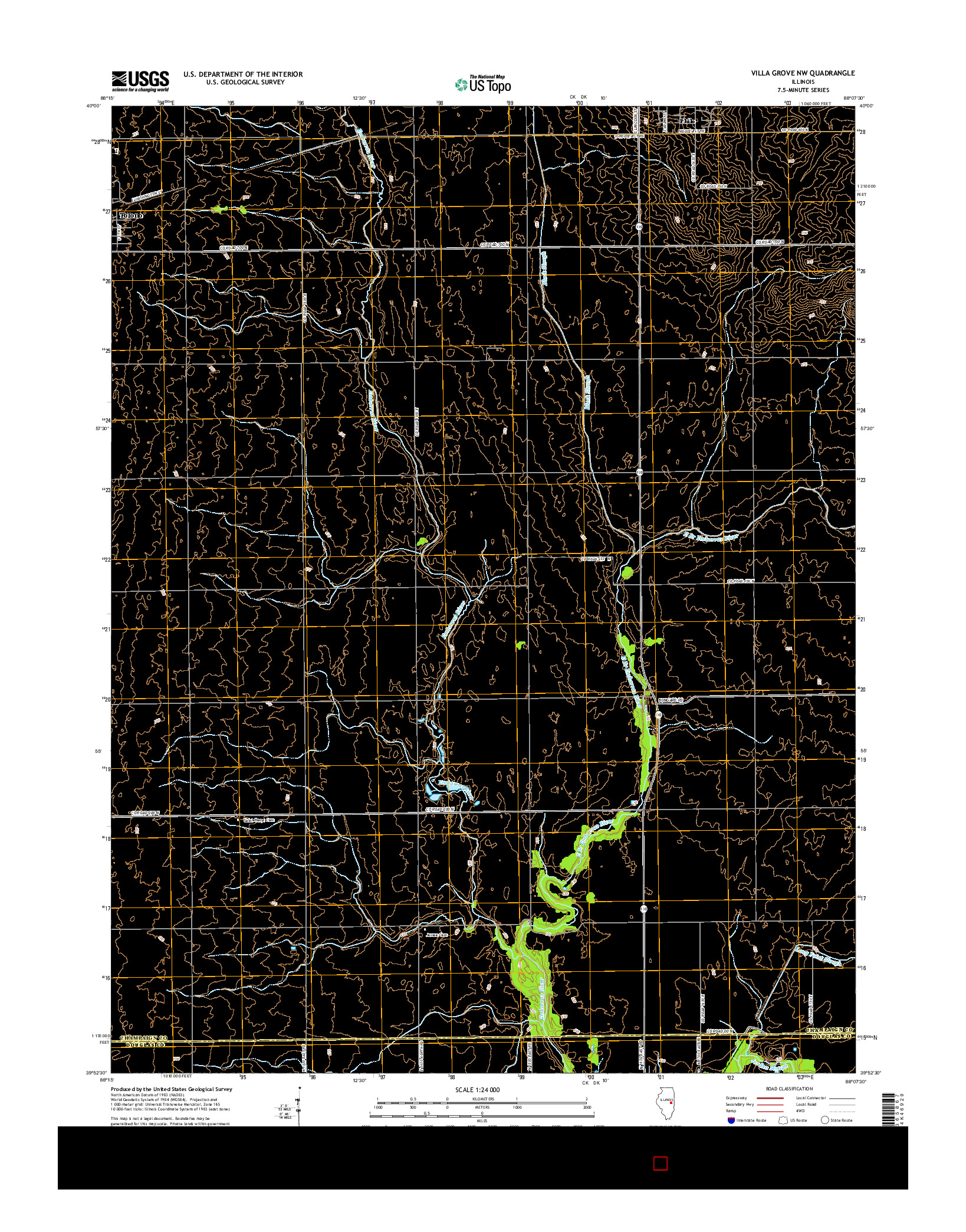 USGS US TOPO 7.5-MINUTE MAP FOR VILLA GROVE NW, IL 2015