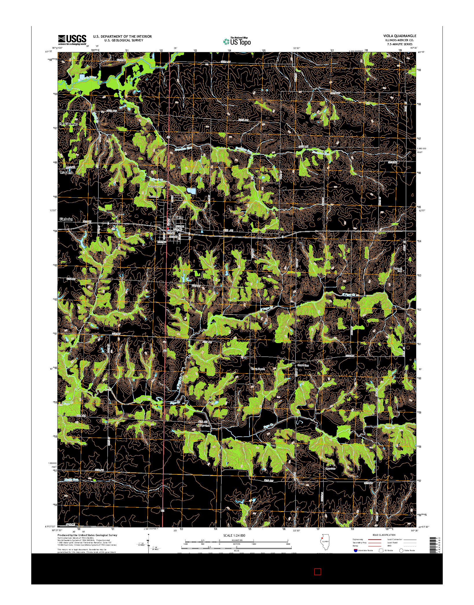 USGS US TOPO 7.5-MINUTE MAP FOR VIOLA, IL 2015