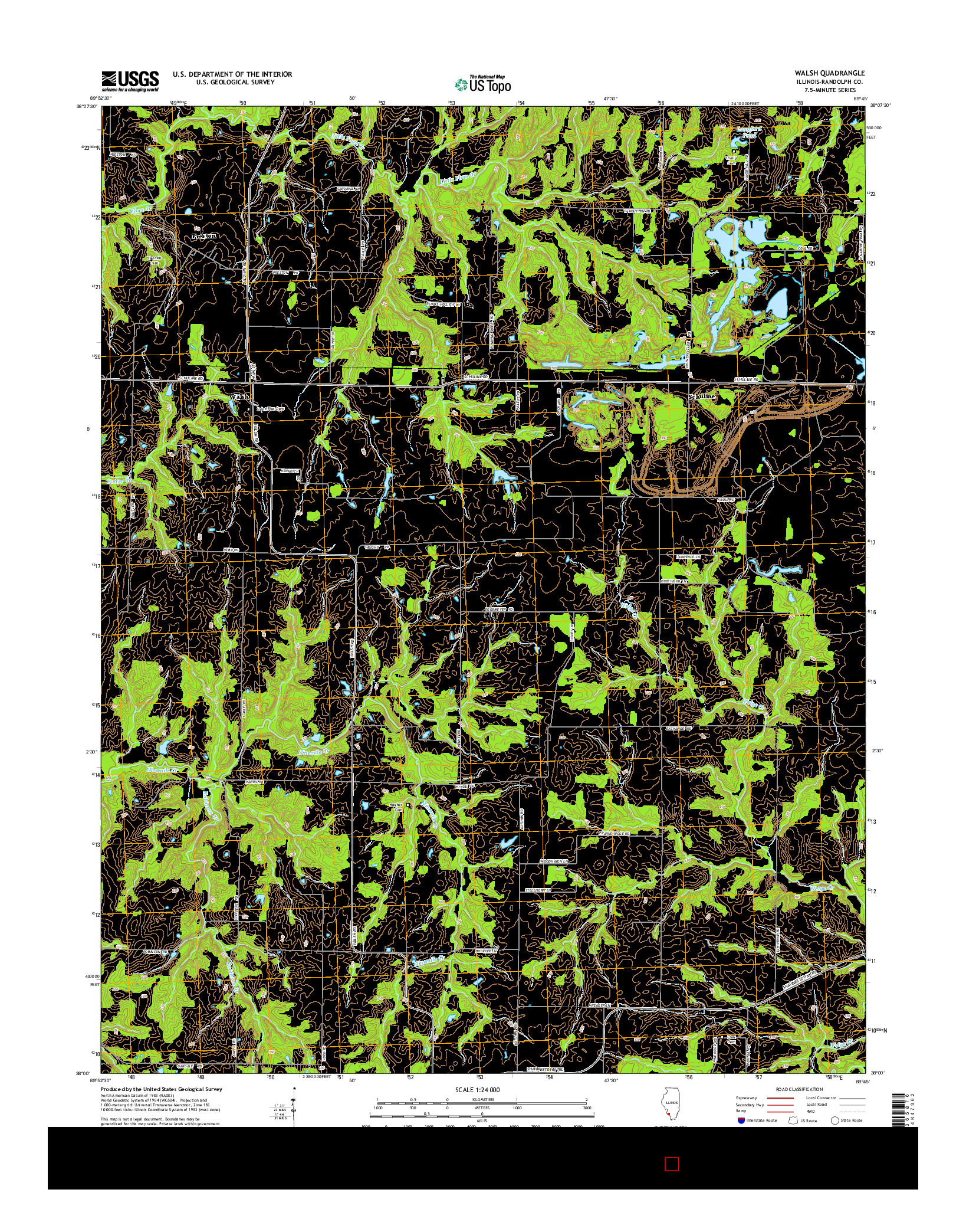 USGS US TOPO 7.5-MINUTE MAP FOR WALSH, IL 2015