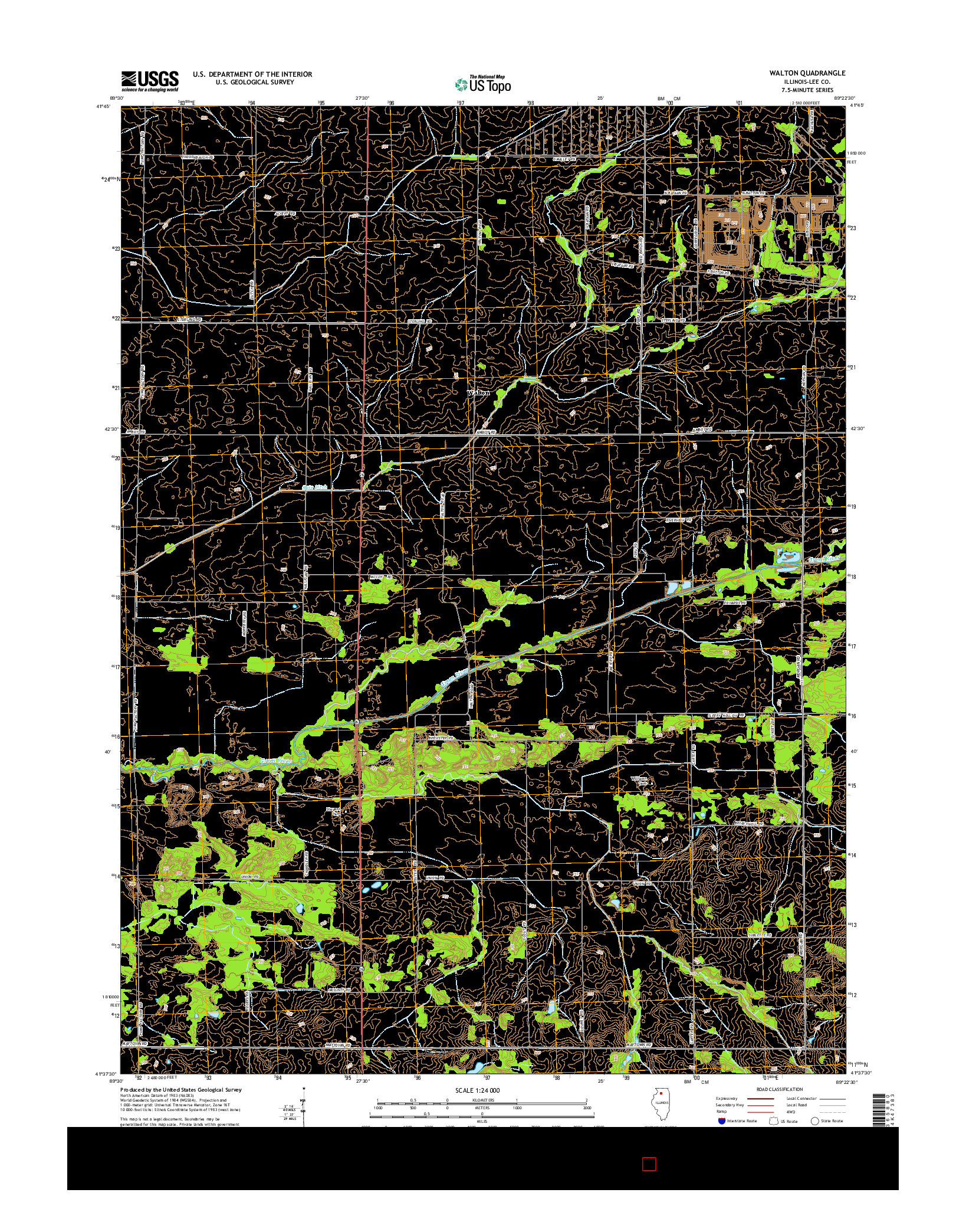 USGS US TOPO 7.5-MINUTE MAP FOR WALTON, IL 2015