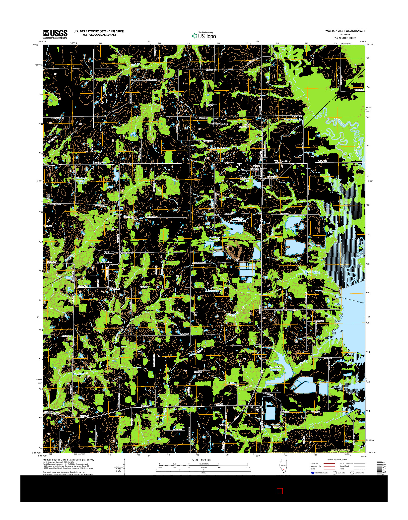 USGS US TOPO 7.5-MINUTE MAP FOR WALTONVILLE, IL 2015