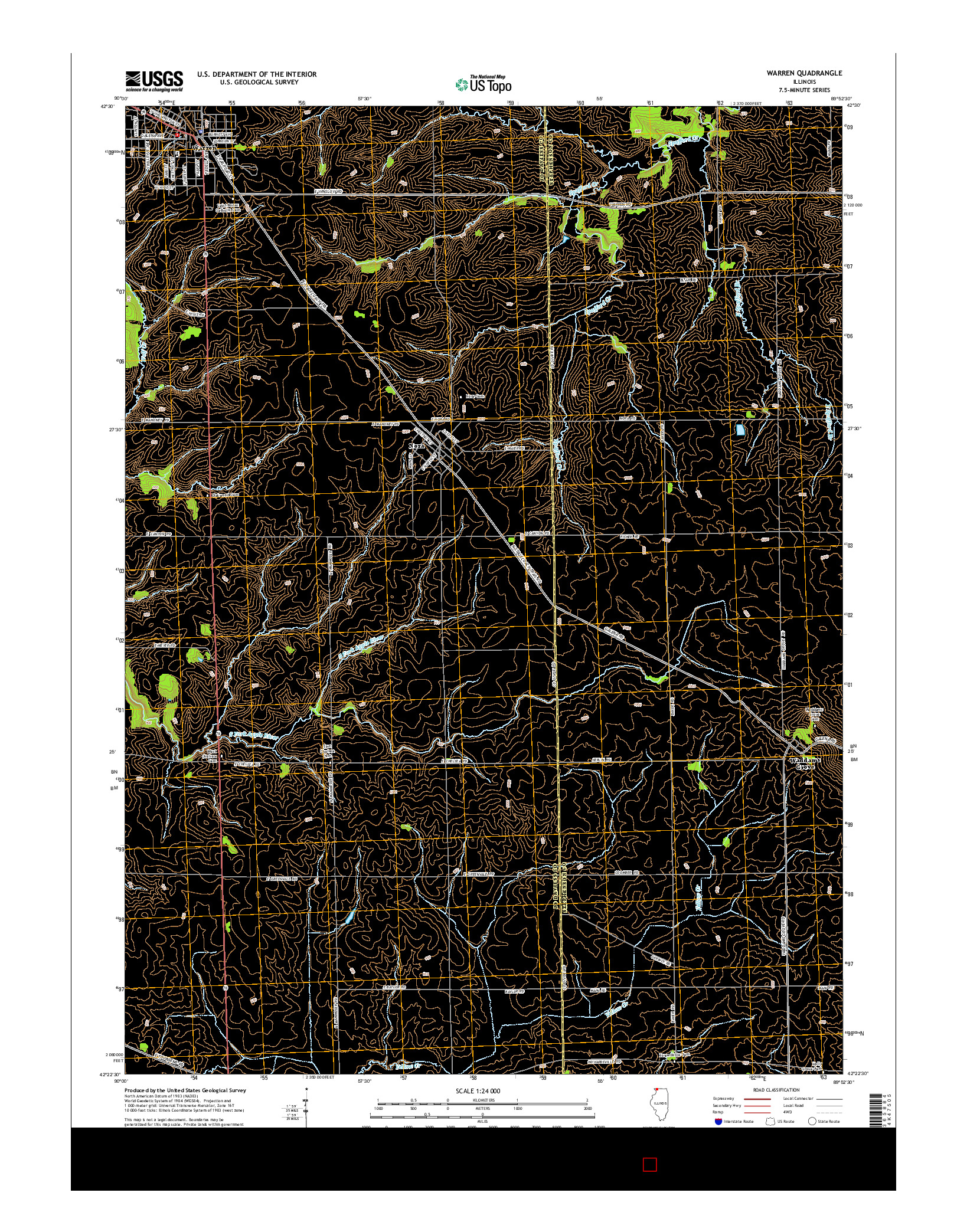 USGS US TOPO 7.5-MINUTE MAP FOR WARREN, IL 2015