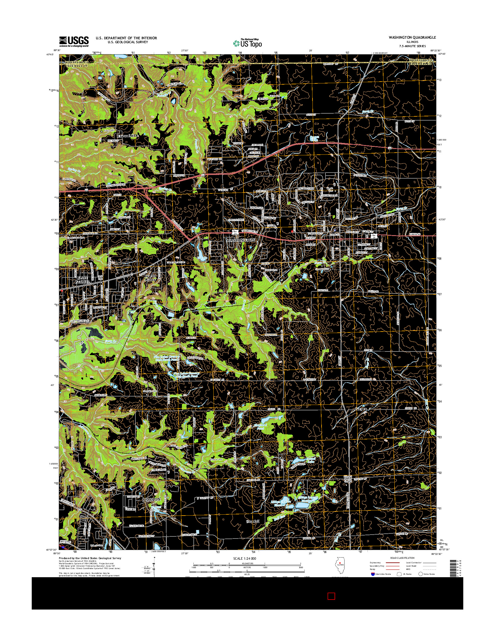USGS US TOPO 7.5-MINUTE MAP FOR WASHINGTON, IL 2015