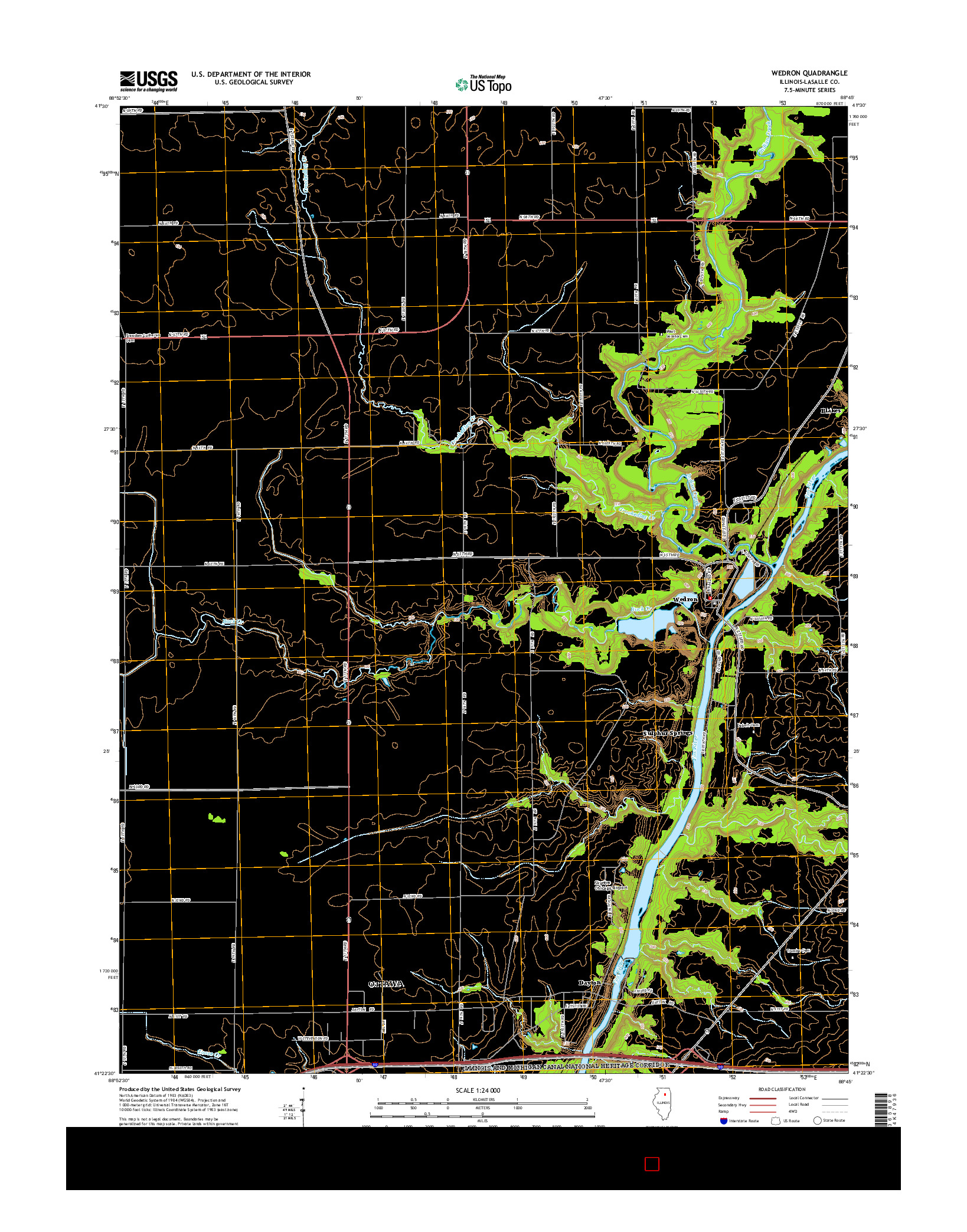 USGS US TOPO 7.5-MINUTE MAP FOR WEDRON, IL 2015