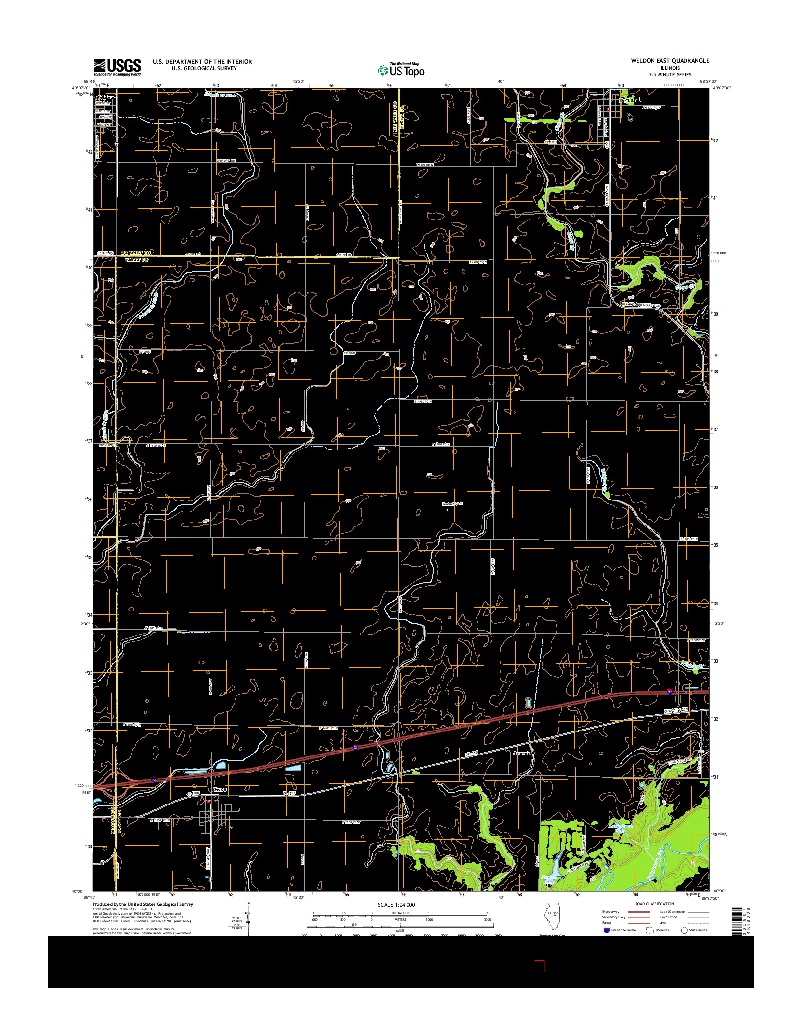 USGS US TOPO 7.5-MINUTE MAP FOR WELDON EAST, IL 2015