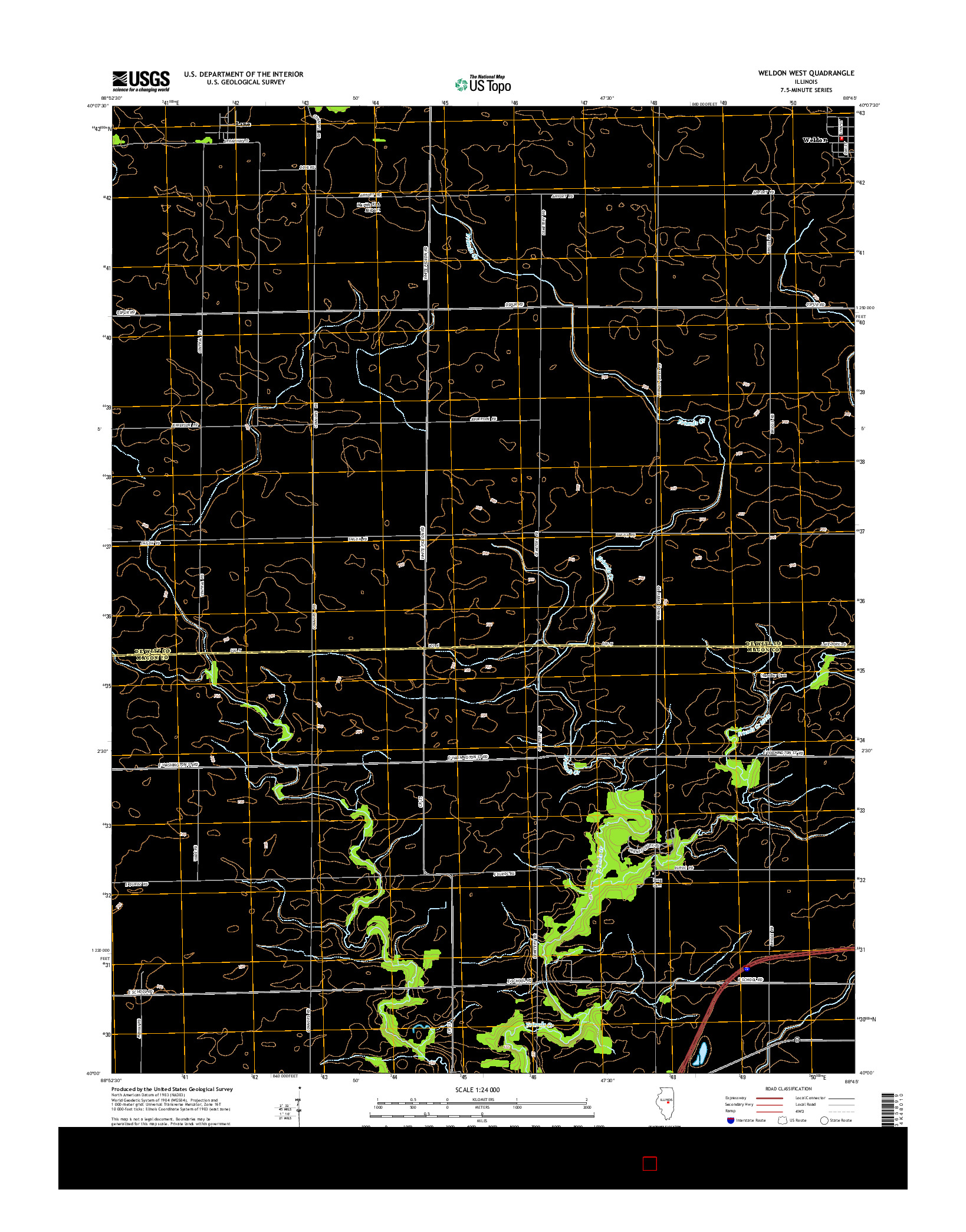 USGS US TOPO 7.5-MINUTE MAP FOR WELDON WEST, IL 2015