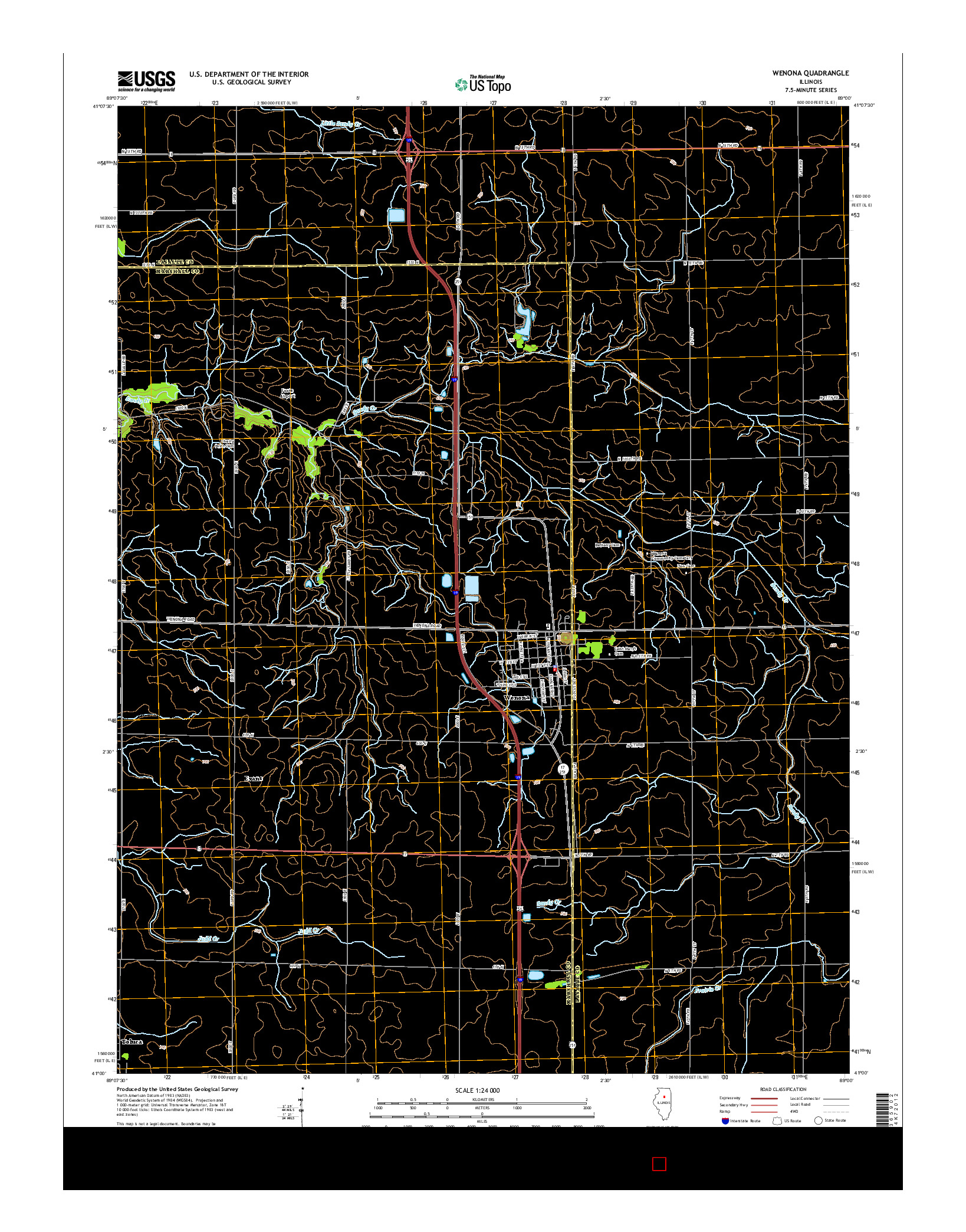 USGS US TOPO 7.5-MINUTE MAP FOR WENONA, IL 2015