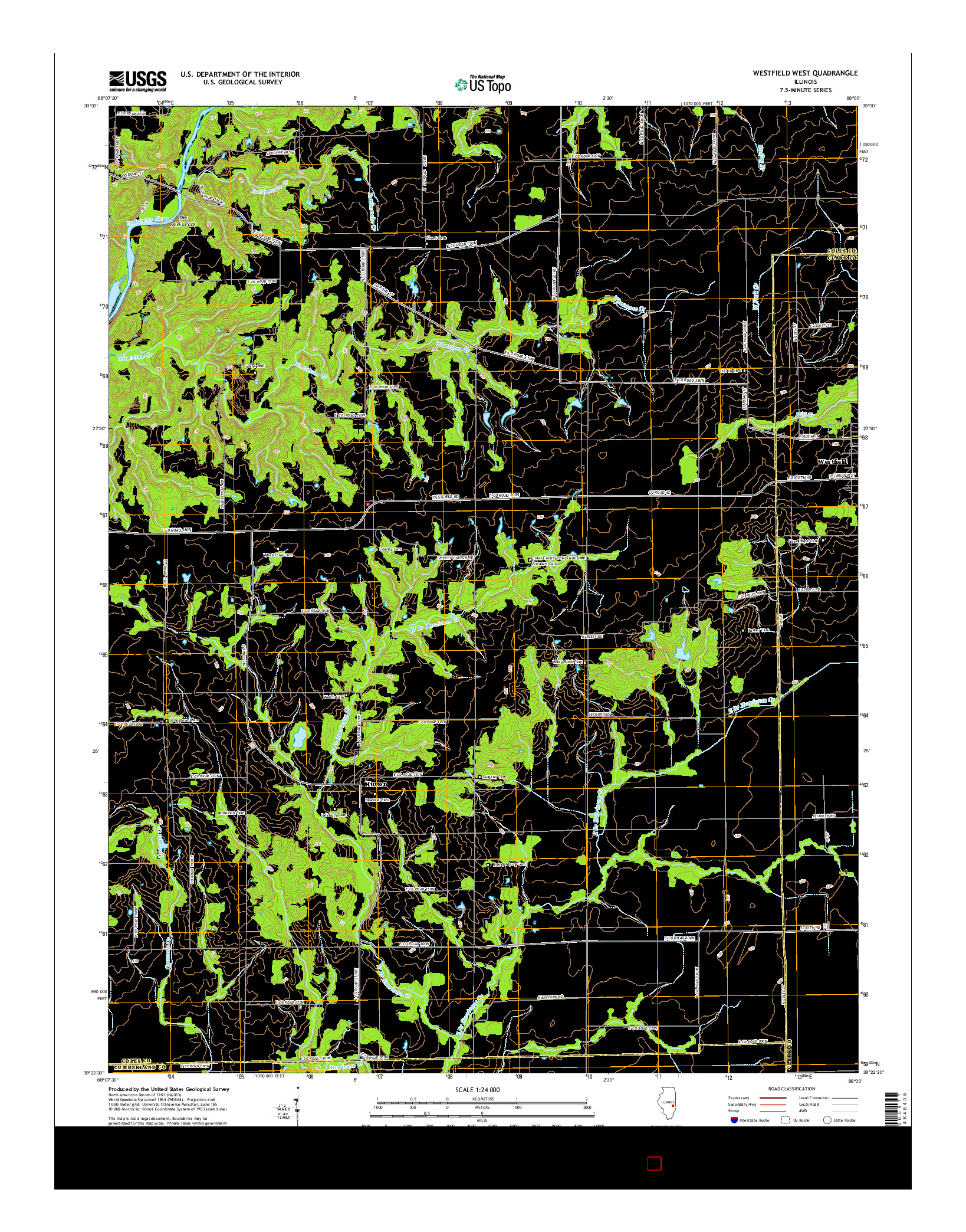 USGS US TOPO 7.5-MINUTE MAP FOR WESTFIELD WEST, IL 2015