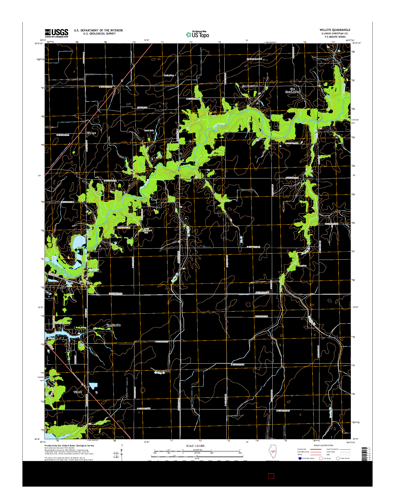 USGS US TOPO 7.5-MINUTE MAP FOR WILLEYS, IL 2015