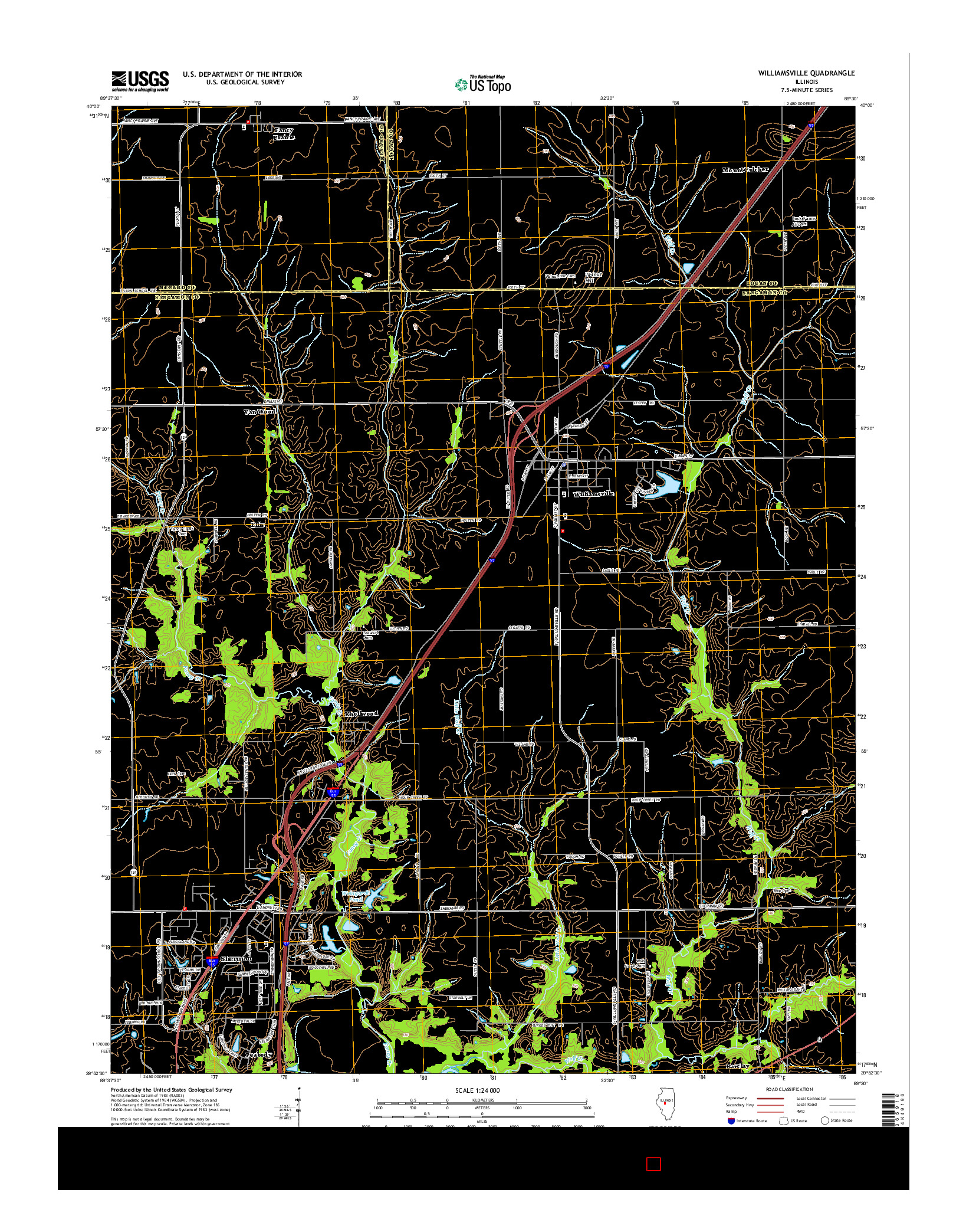 USGS US TOPO 7.5-MINUTE MAP FOR WILLIAMSVILLE, IL 2015