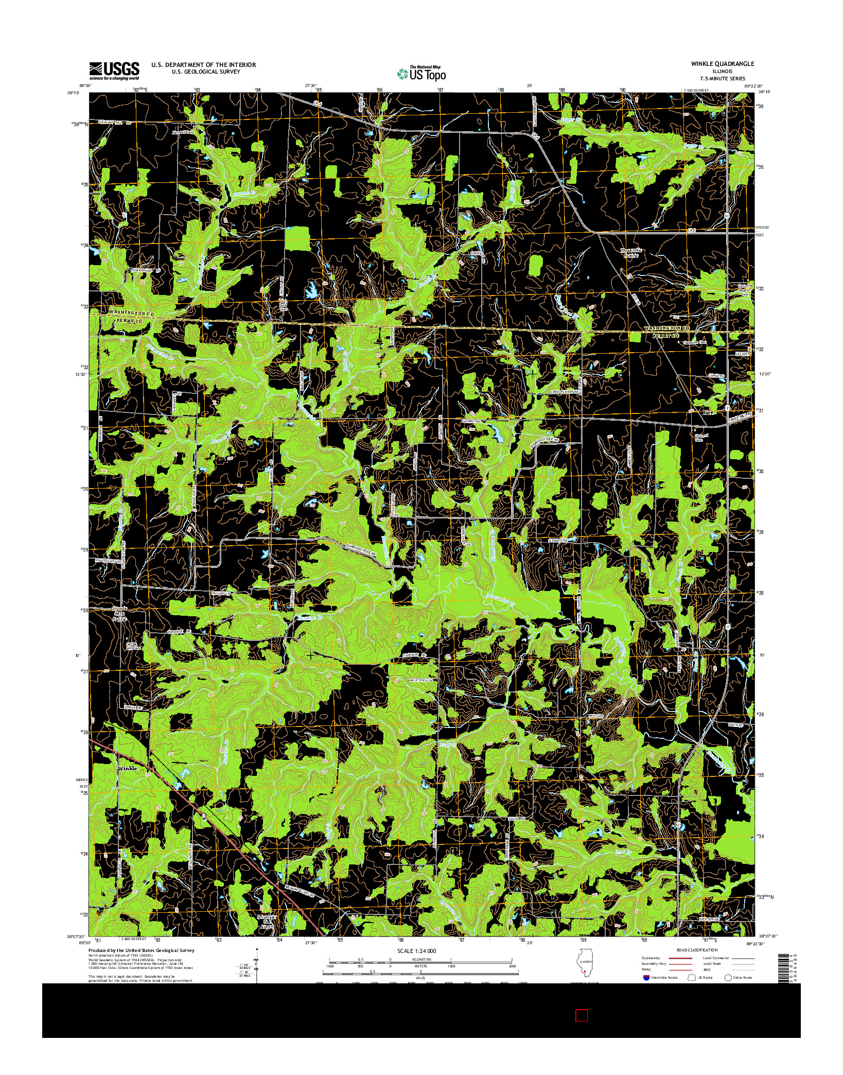 USGS US TOPO 7.5-MINUTE MAP FOR WINKLE, IL 2015