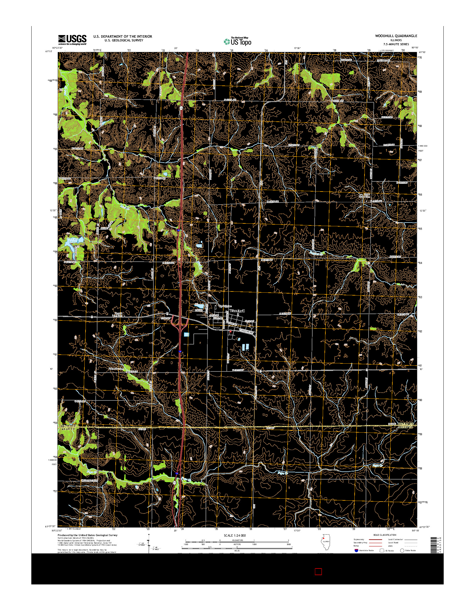 USGS US TOPO 7.5-MINUTE MAP FOR WOODHULL, IL 2015