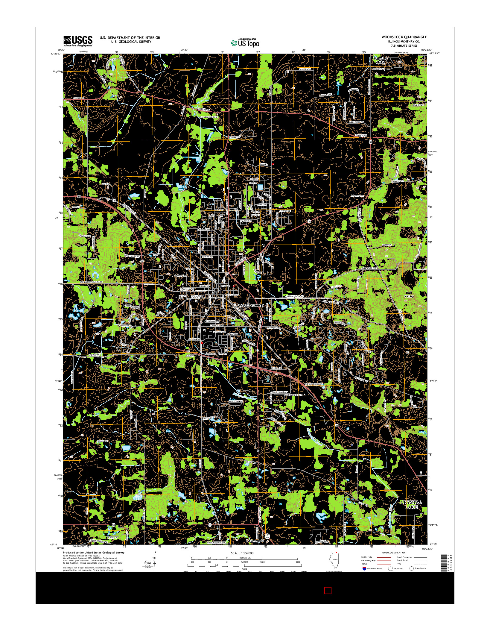 USGS US TOPO 7.5-MINUTE MAP FOR WOODSTOCK, IL 2015