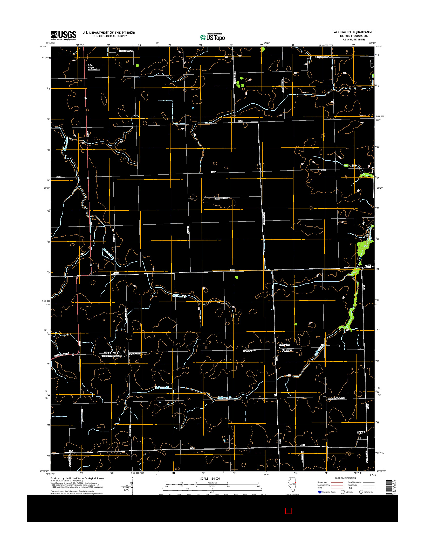 USGS US TOPO 7.5-MINUTE MAP FOR WOODWORTH, IL 2015
