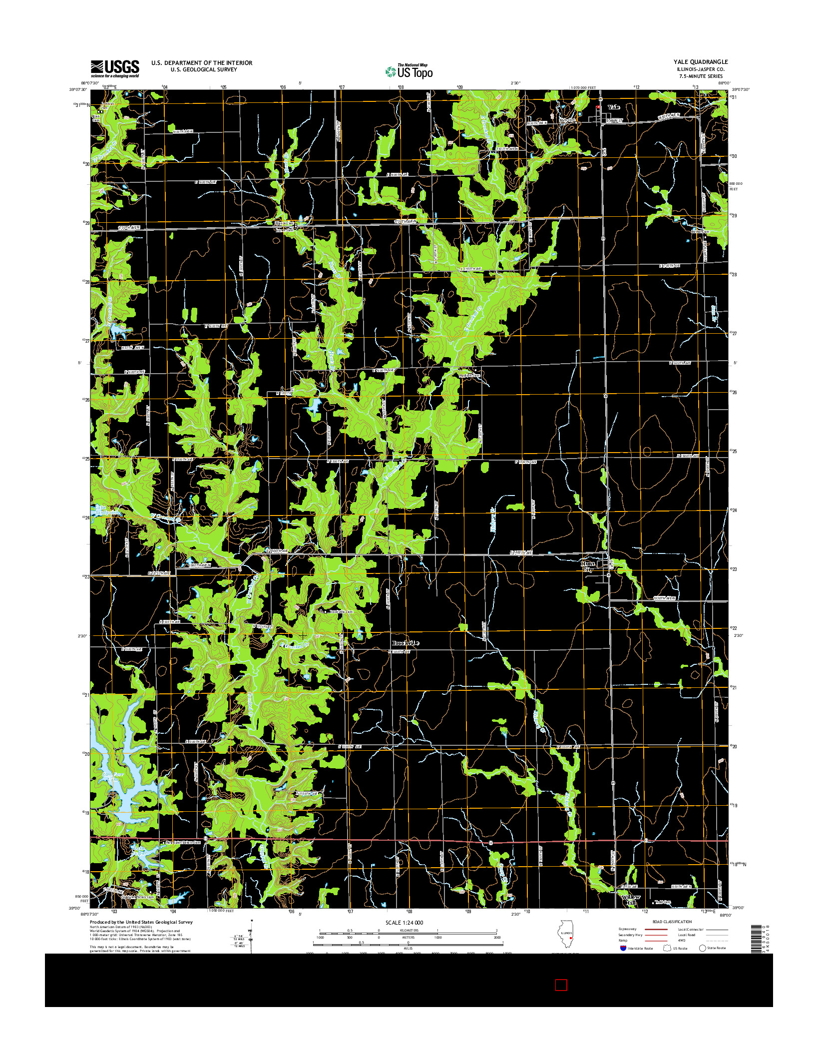 USGS US TOPO 7.5-MINUTE MAP FOR YALE, IL 2015