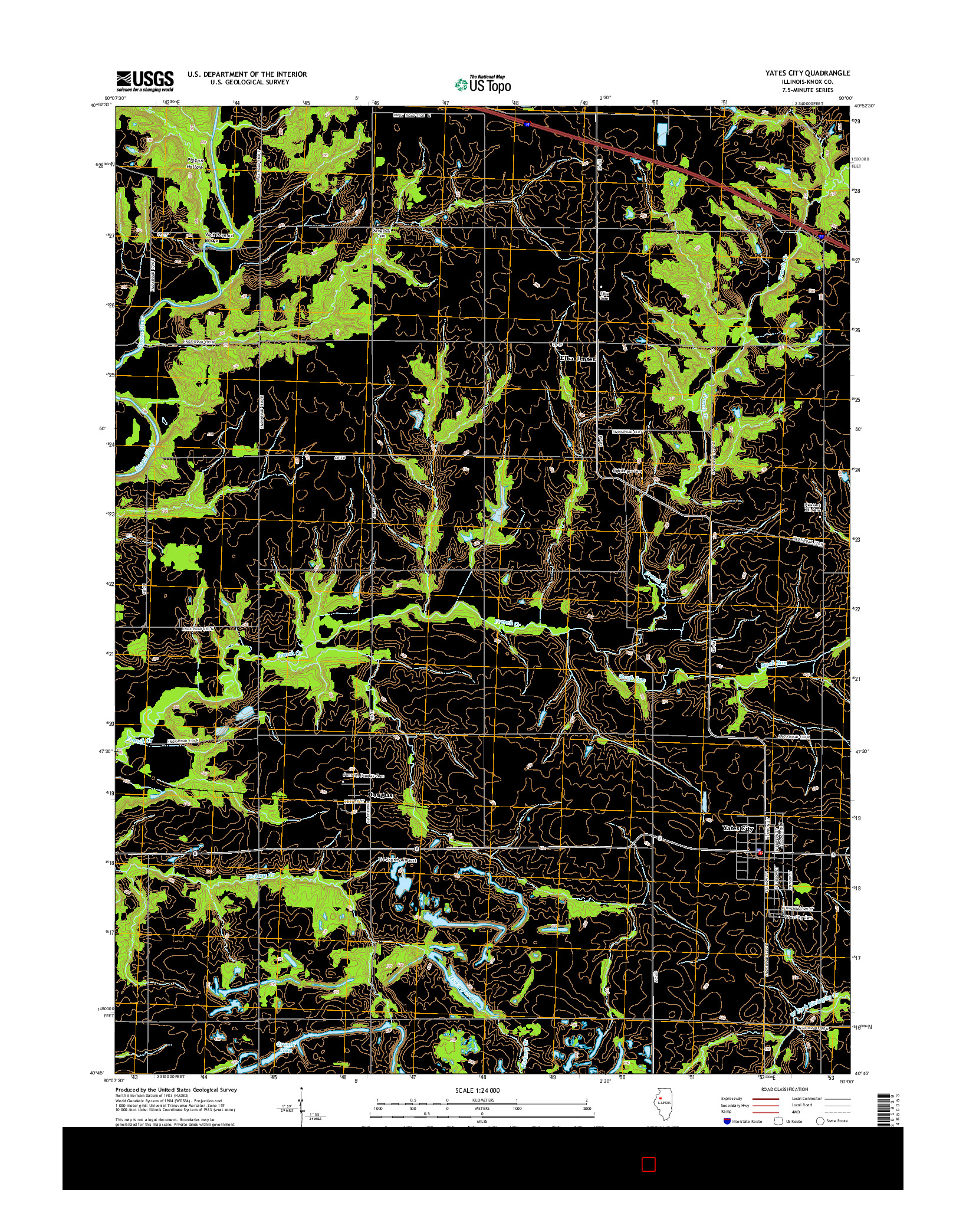 USGS US TOPO 7.5-MINUTE MAP FOR YATES CITY, IL 2015