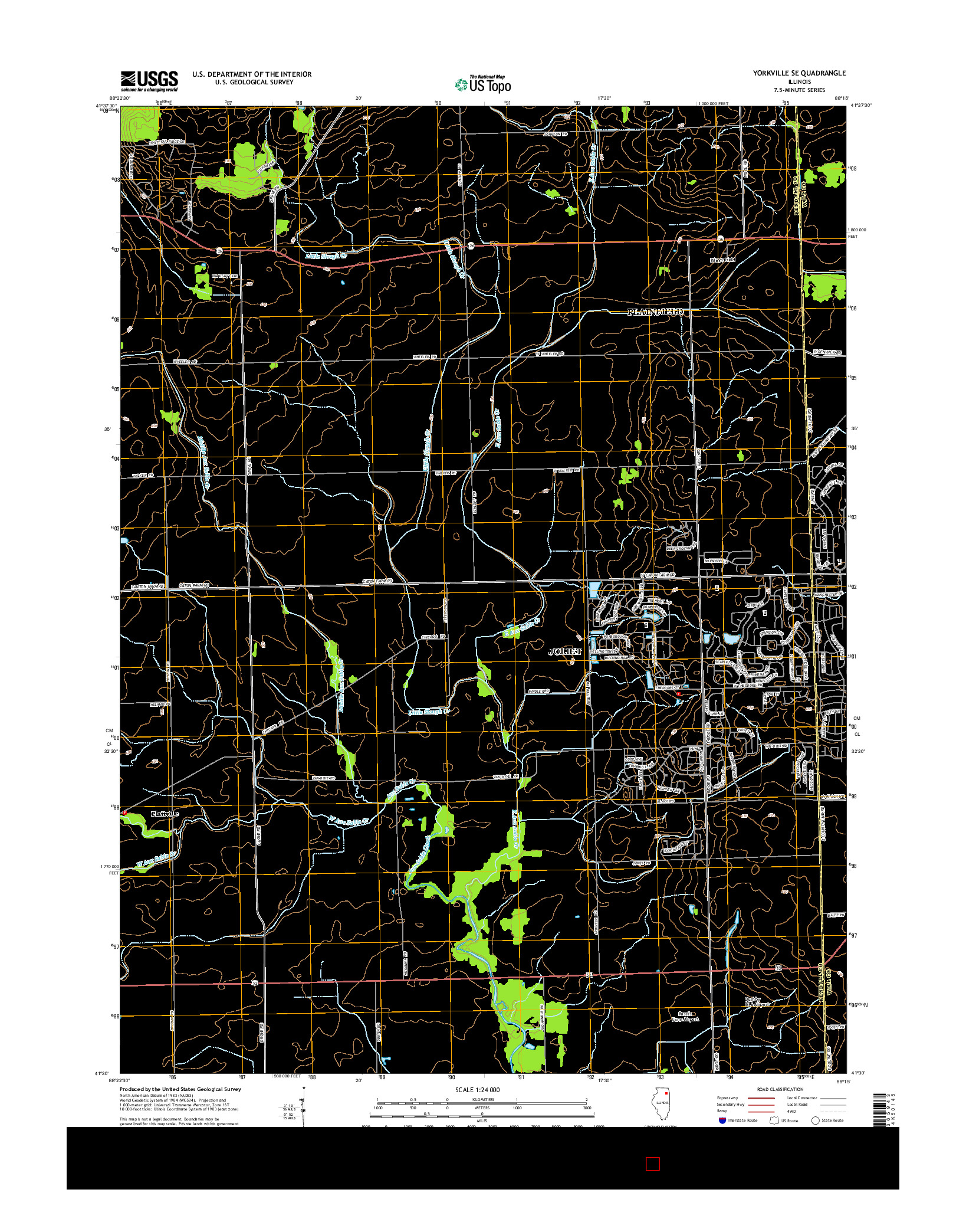 USGS US TOPO 7.5-MINUTE MAP FOR YORKVILLE SE, IL 2015